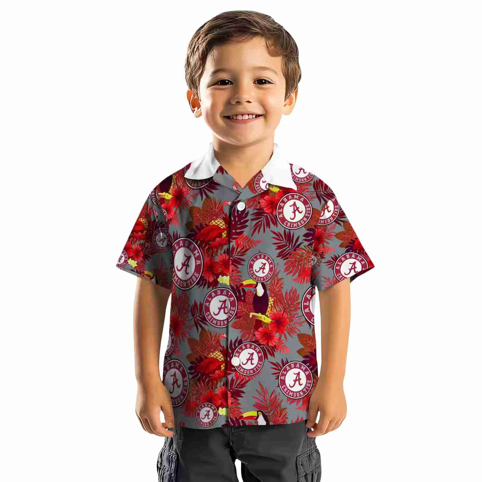 alabama crimson tide floral toucan crimson red hawaiian shirt top rated