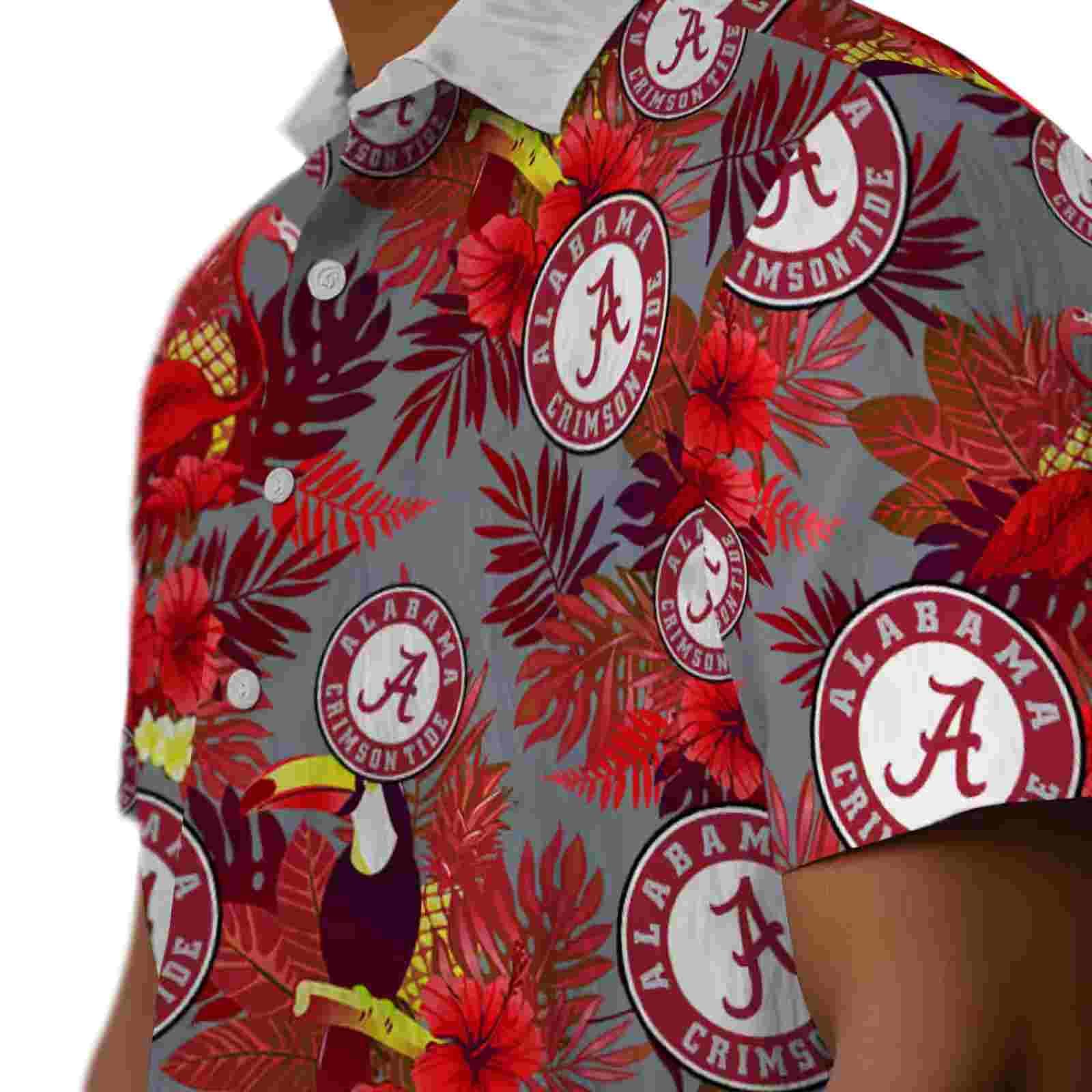 alabama crimson tide floral toucan crimson red hawaiian shirt trendy