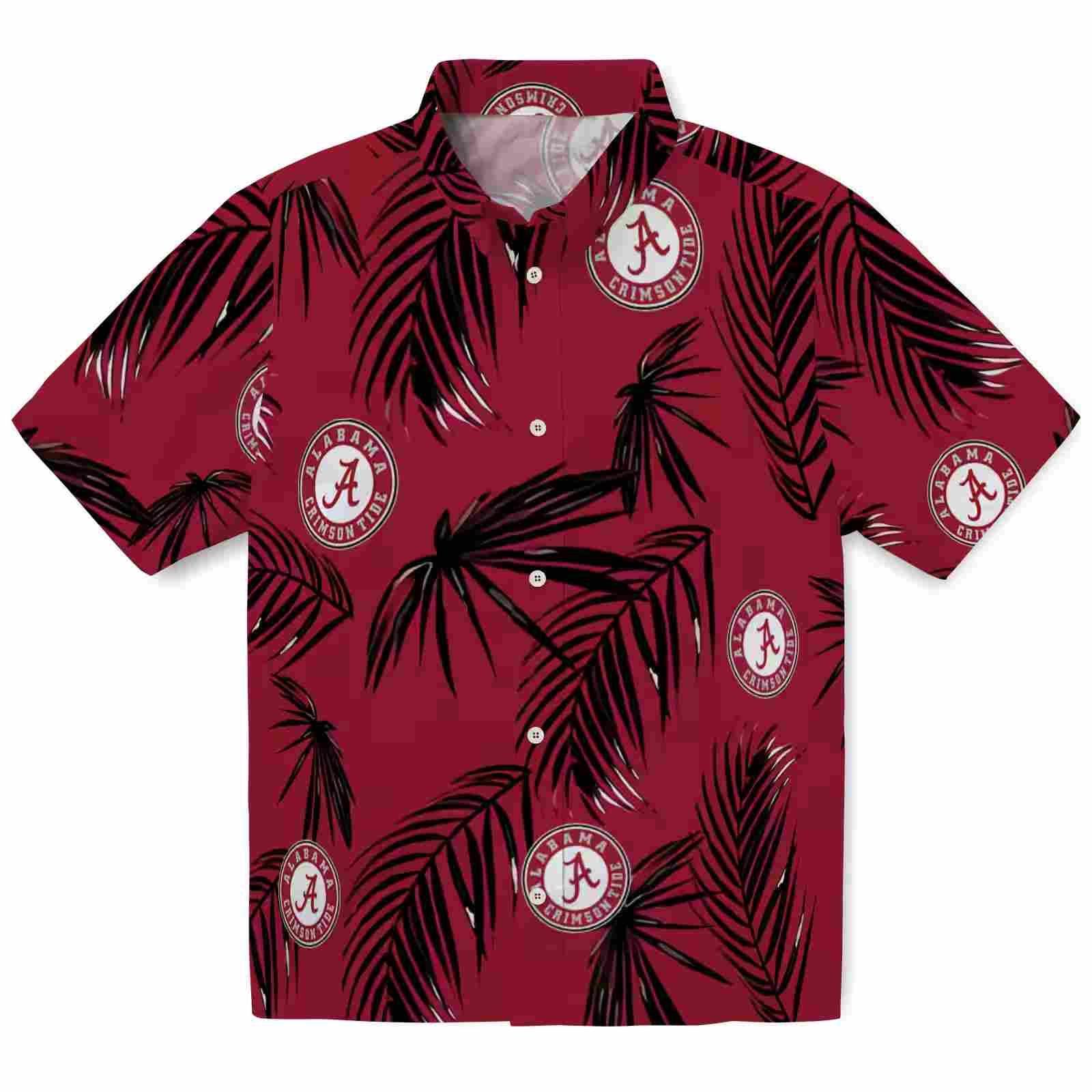 Alabama Crimson Tide Palm Leaf Crimson Hawaiian Shirt