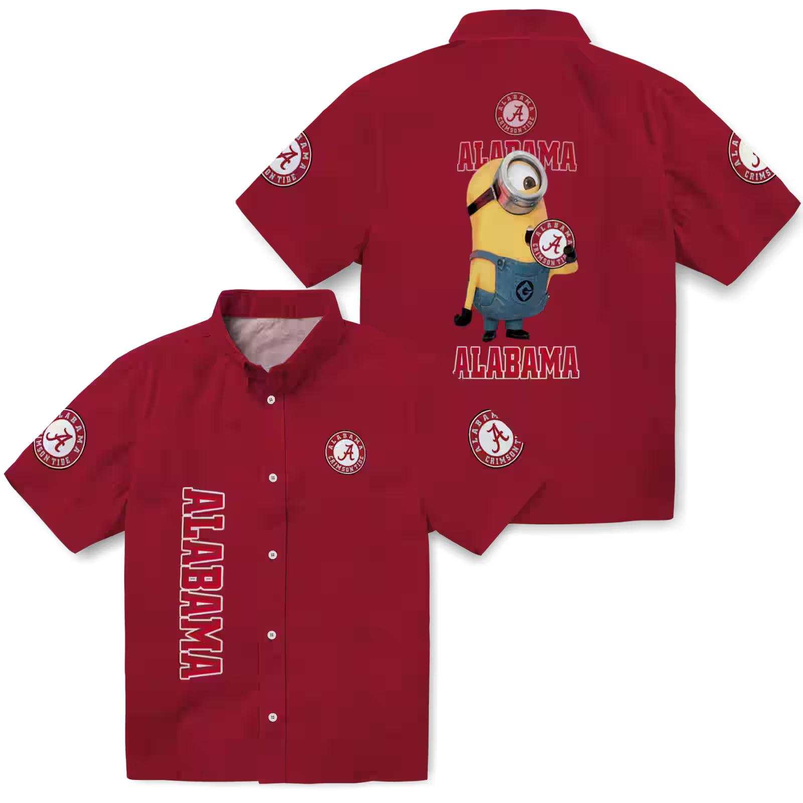 alabama crimson tide stuart minion crimson hawaiian shirt high quality