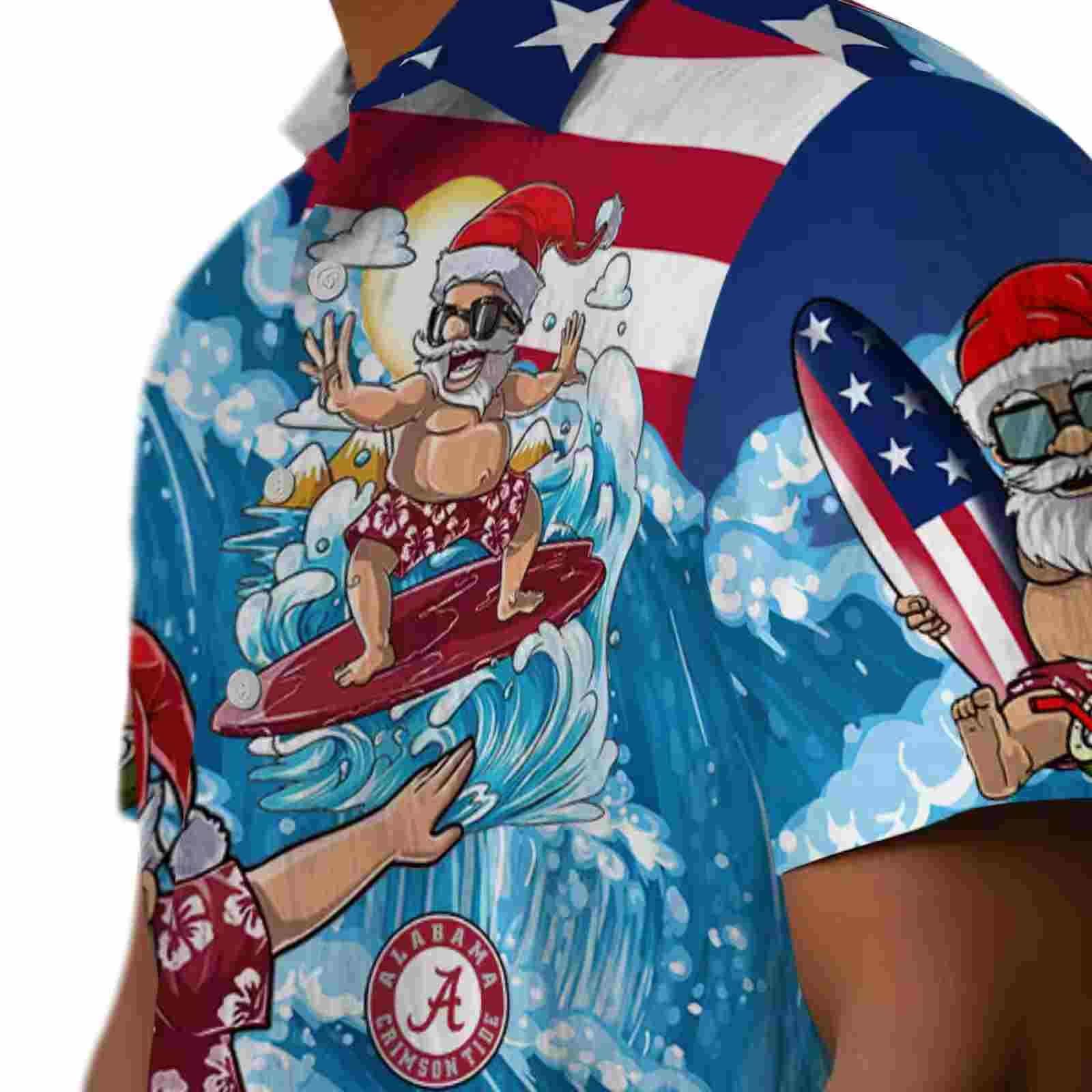 alabama crimson tide surfing santa blue hawaiian shirt trendy