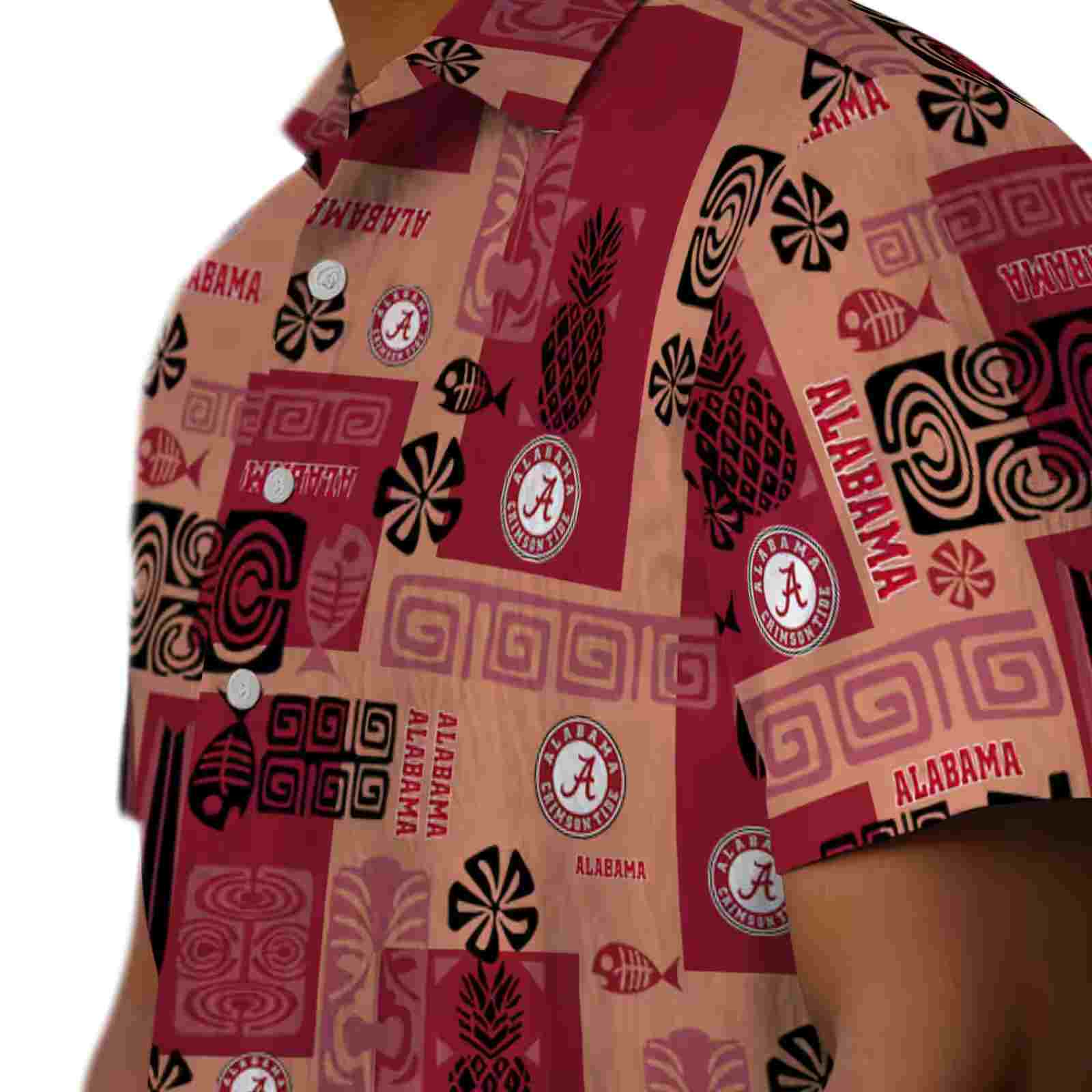 alabama crimson tide tribal symbols crimson hawaiian shirt trendy