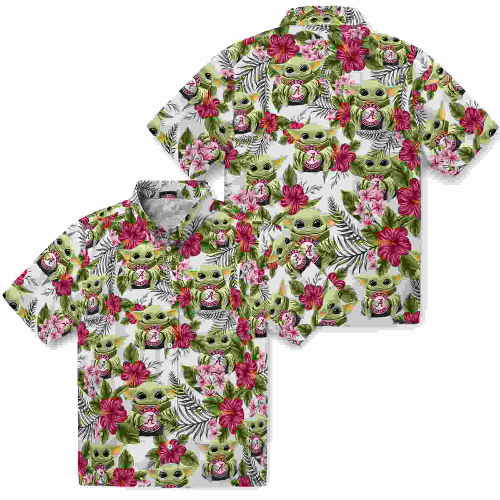 alabama crimson tide tropical yoda green hawaiian shirt high quality