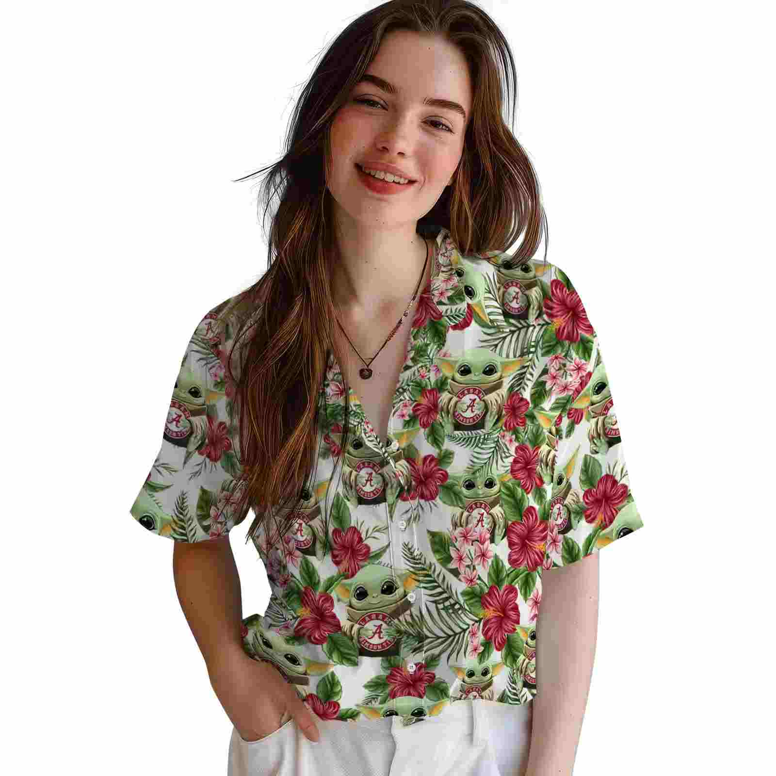 alabama crimson tide tropical yoda green hawaiian shirt latest model