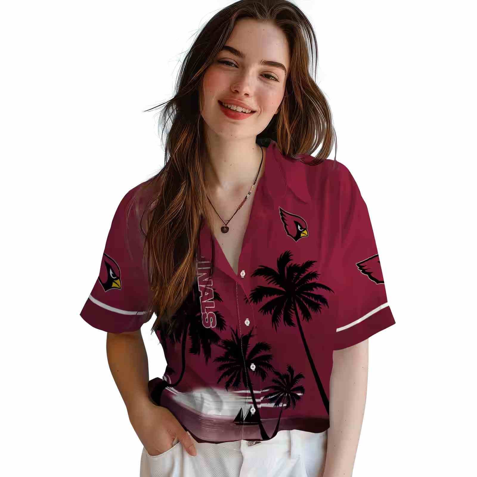 arizona cardinals beach sunset red black hawaiian shirt latest model