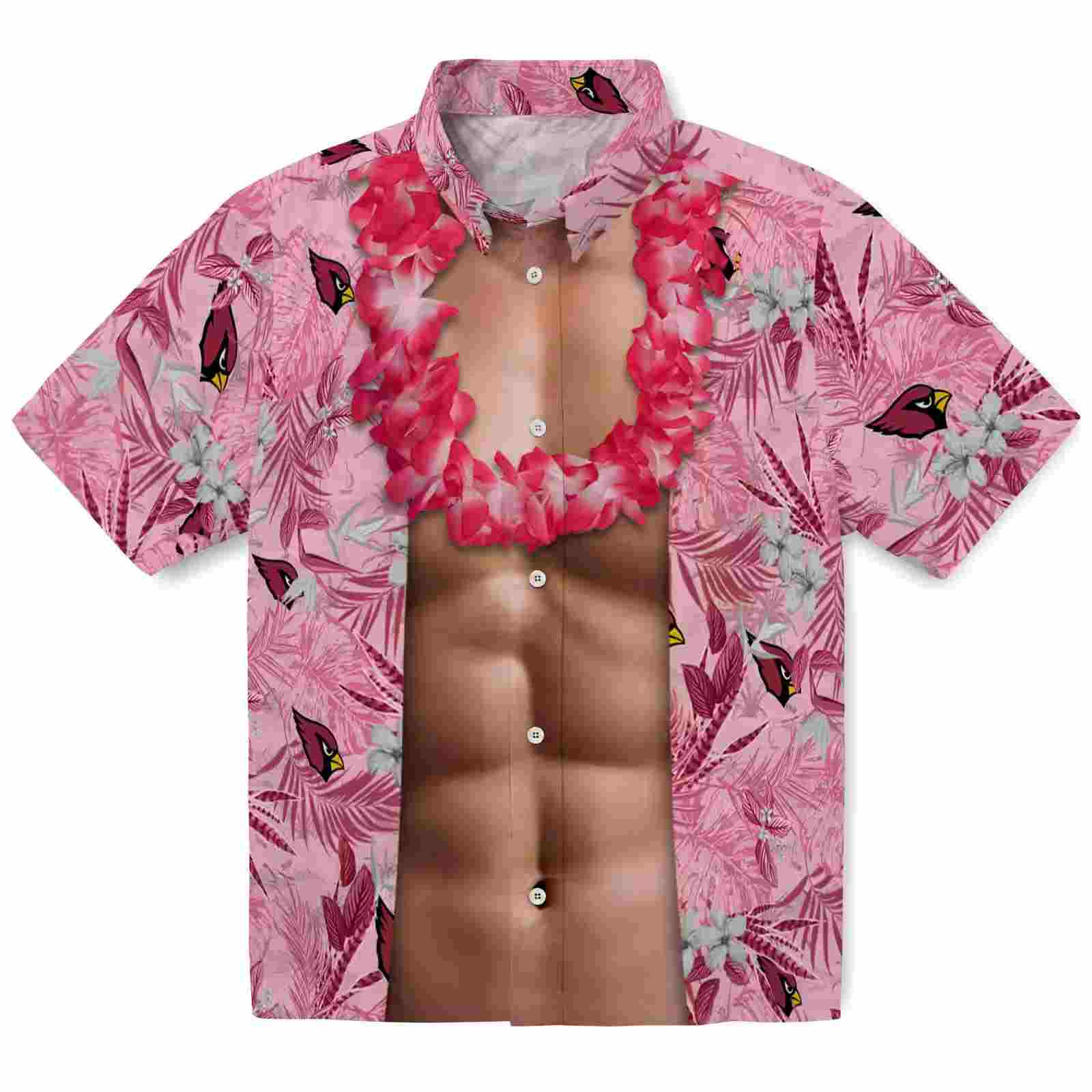 Arizona Cardinals Chest Illusion Red Hawaiian Shirt