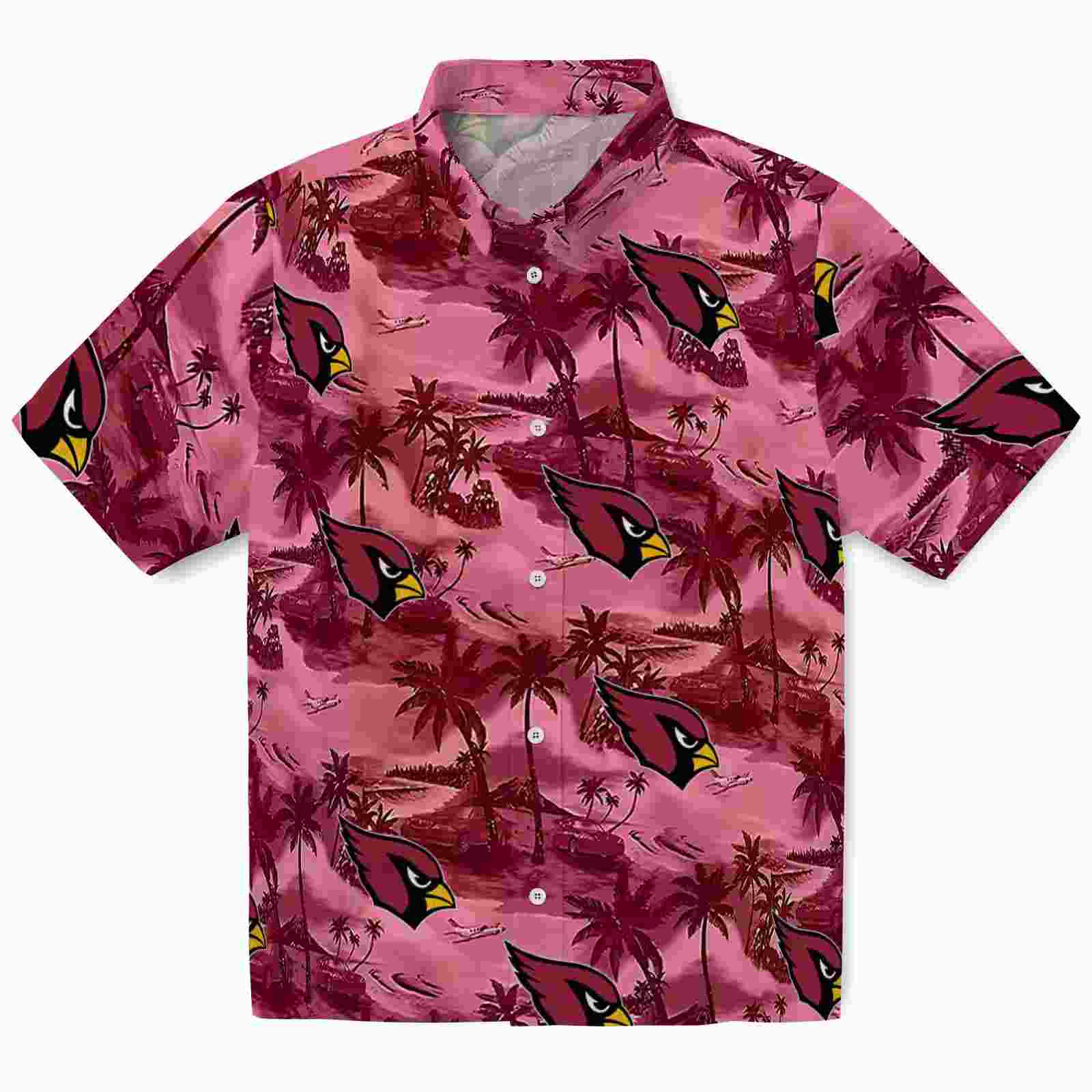 Arizona Cardinals Coastal Palms Red Hawaiian Shirt