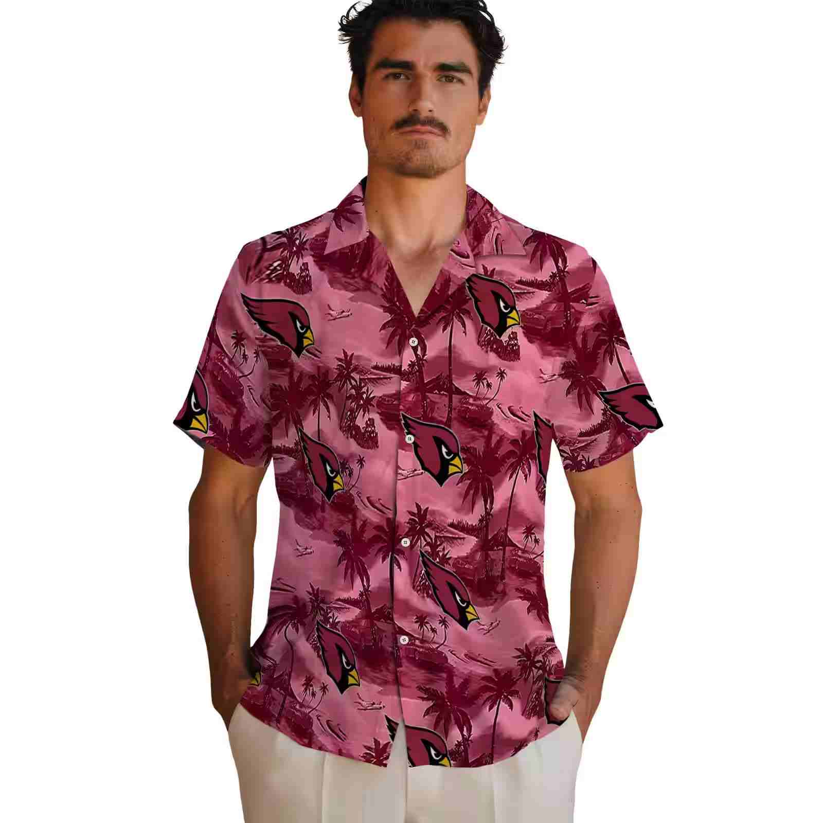 arizona cardinals coastal palms red hawaiian shirt fashion forward