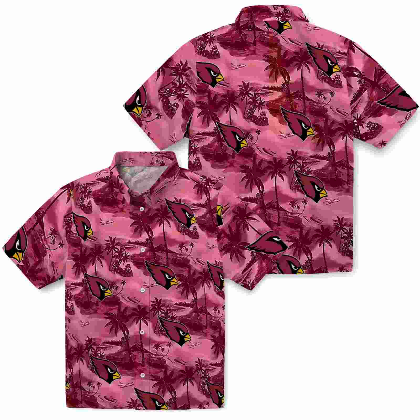 arizona cardinals coastal palms red hawaiian shirt high quality