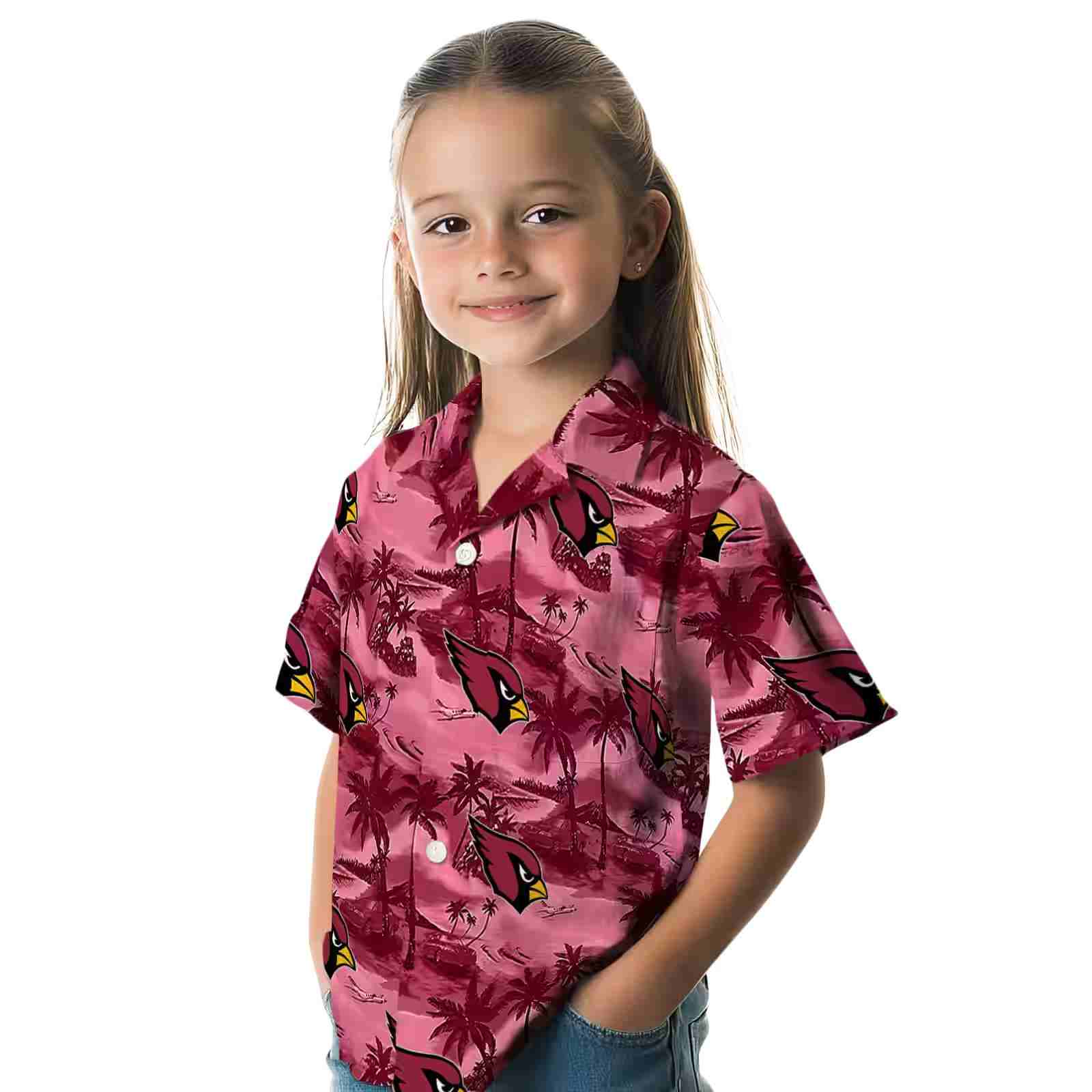 arizona cardinals coastal palms red hawaiian shirt premium grade