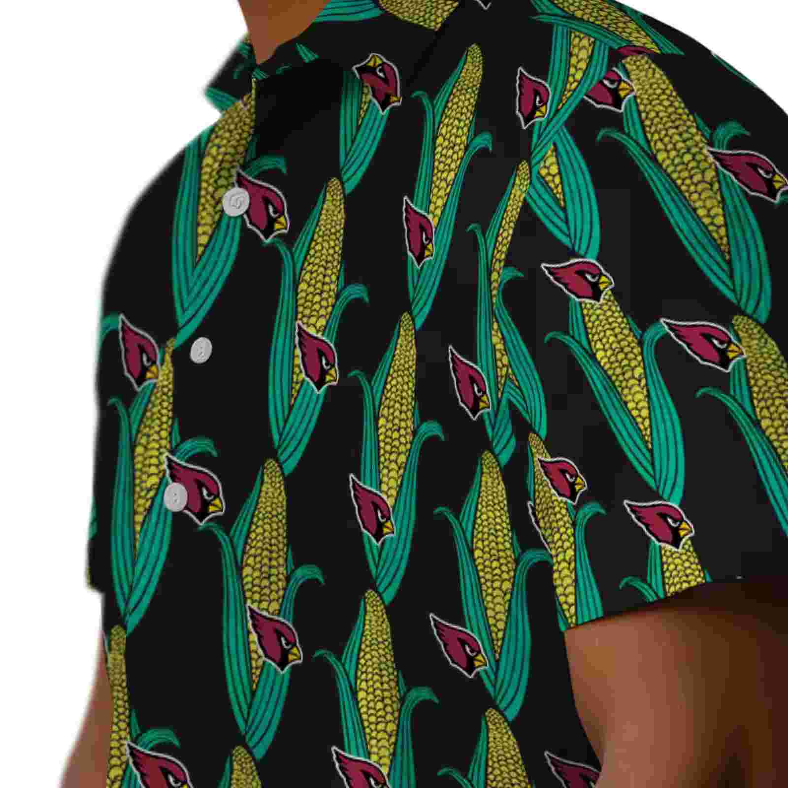 arizona cardinals corn motifs black green hawaiian shirt trendy