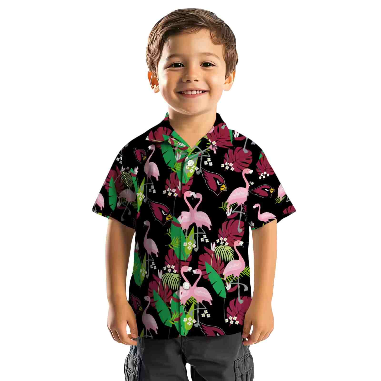 arizona cardinals flamingo foliage red green hawaiian shirt top rated