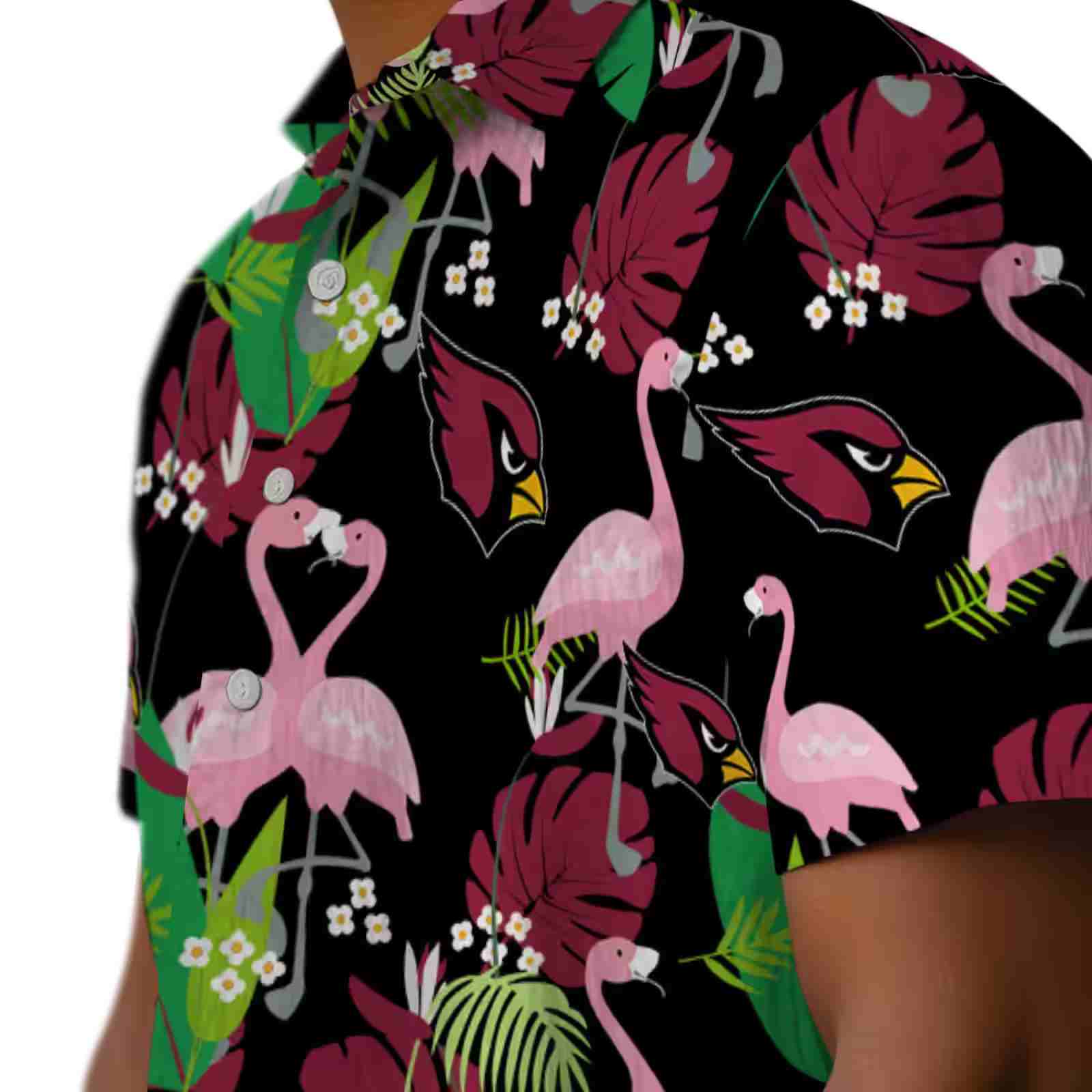 arizona cardinals flamingo foliage red green hawaiian shirt trendy