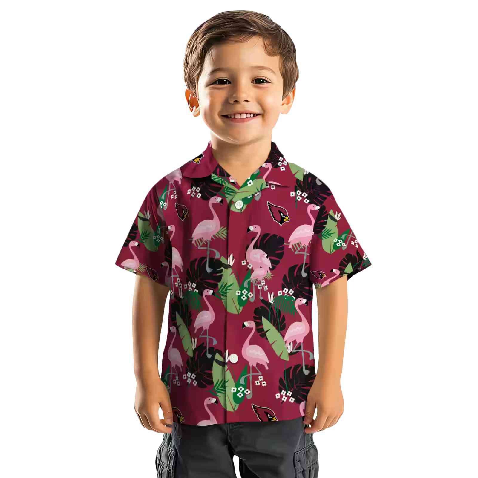 arizona cardinals flamingo leaf motif red hawaiian shirt top rated