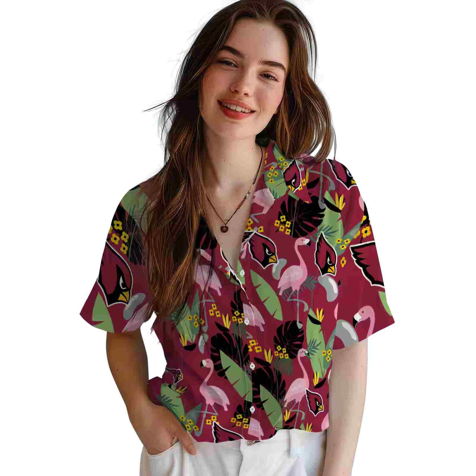 arizona cardinals flamingo leaves red hawaiian shirt latest model