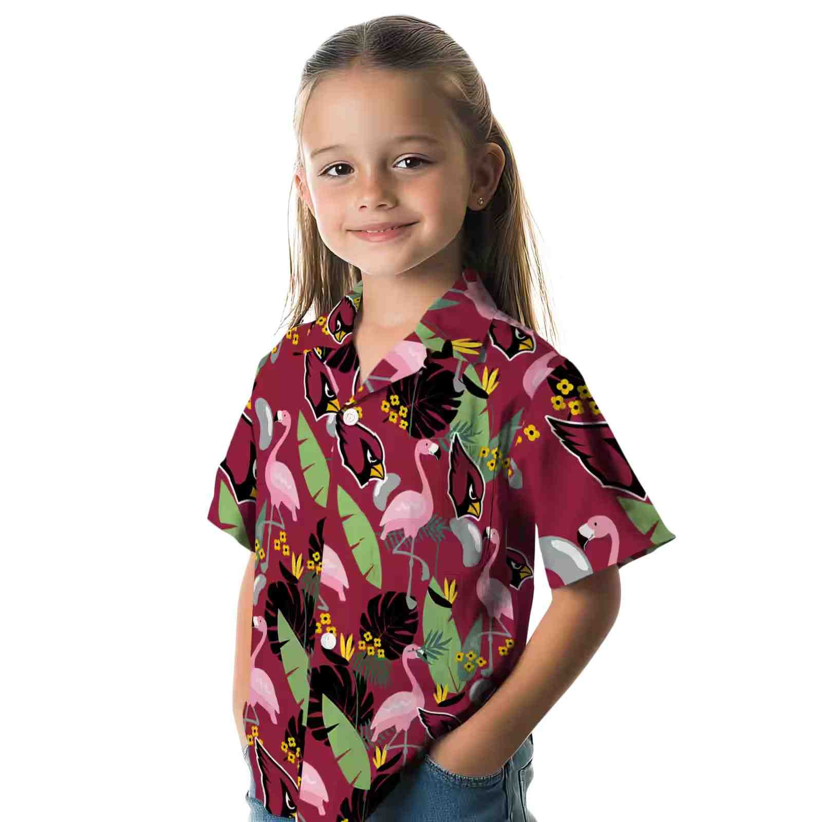 arizona cardinals flamingo leaves red hawaiian shirt premium grade