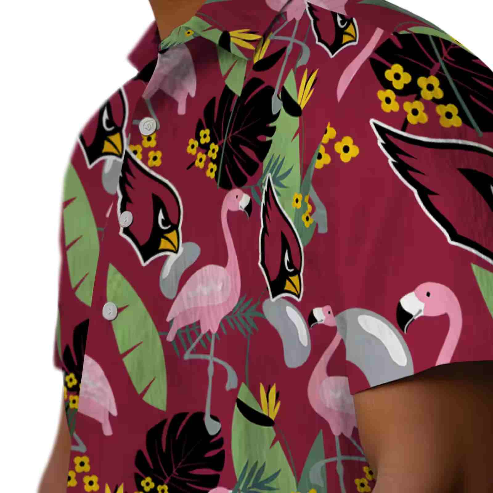 arizona cardinals flamingo leaves red hawaiian shirt trendy