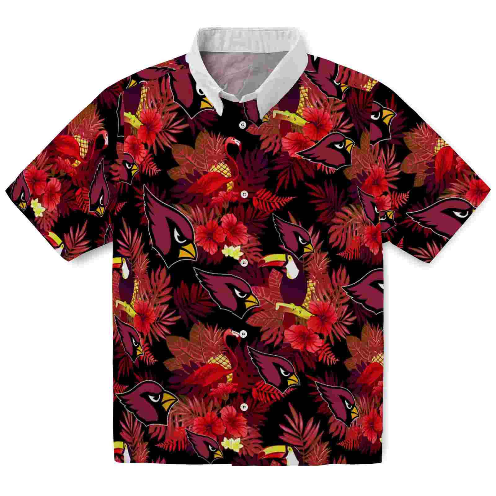 Arizona Cardinals Floral Toucan Red Hawaiian Shirt