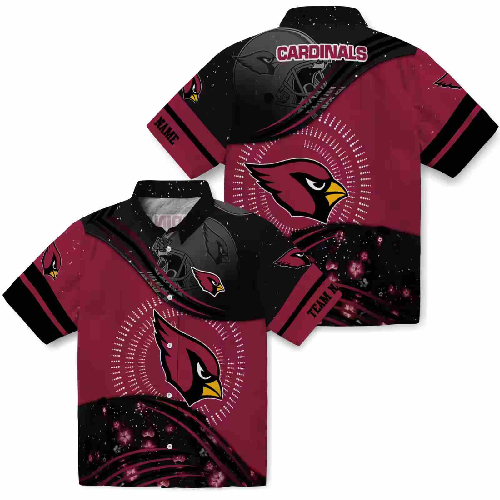 arizona cardinals football wave red black hawaiian shirt high quality