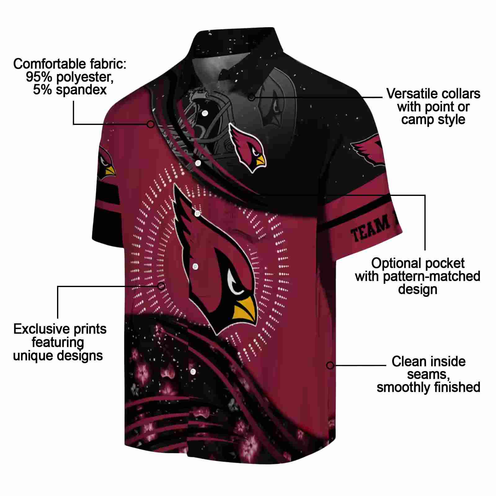 arizona cardinals football wave red black hawaiian shirt new arrival