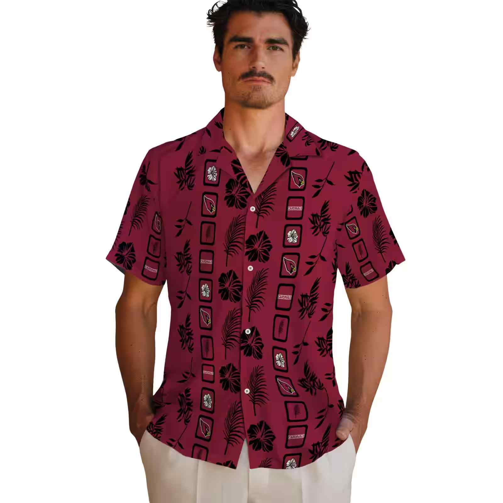 arizona cardinals framed floral red hawaiian shirt fashion forward