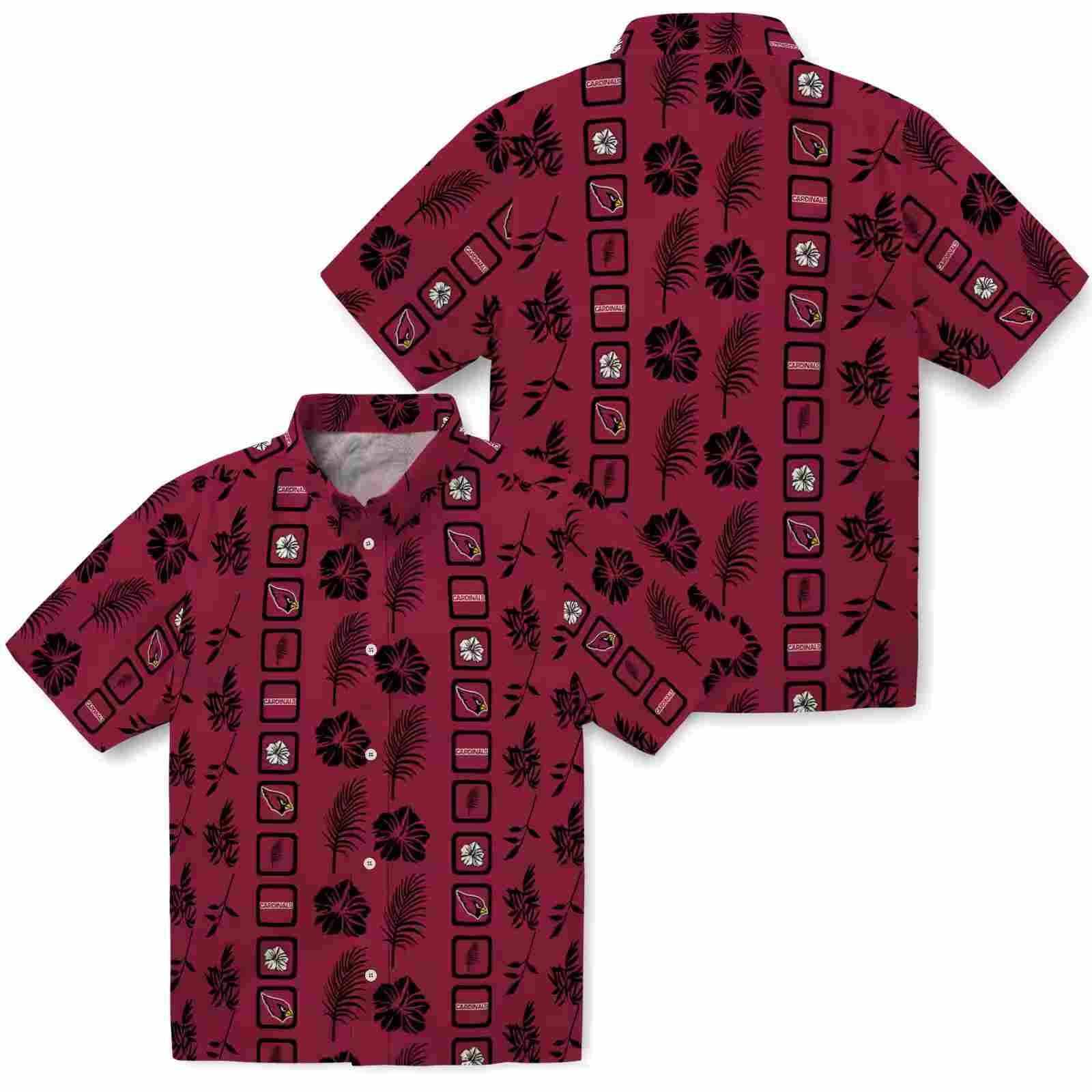 arizona cardinals framed floral red hawaiian shirt high quality