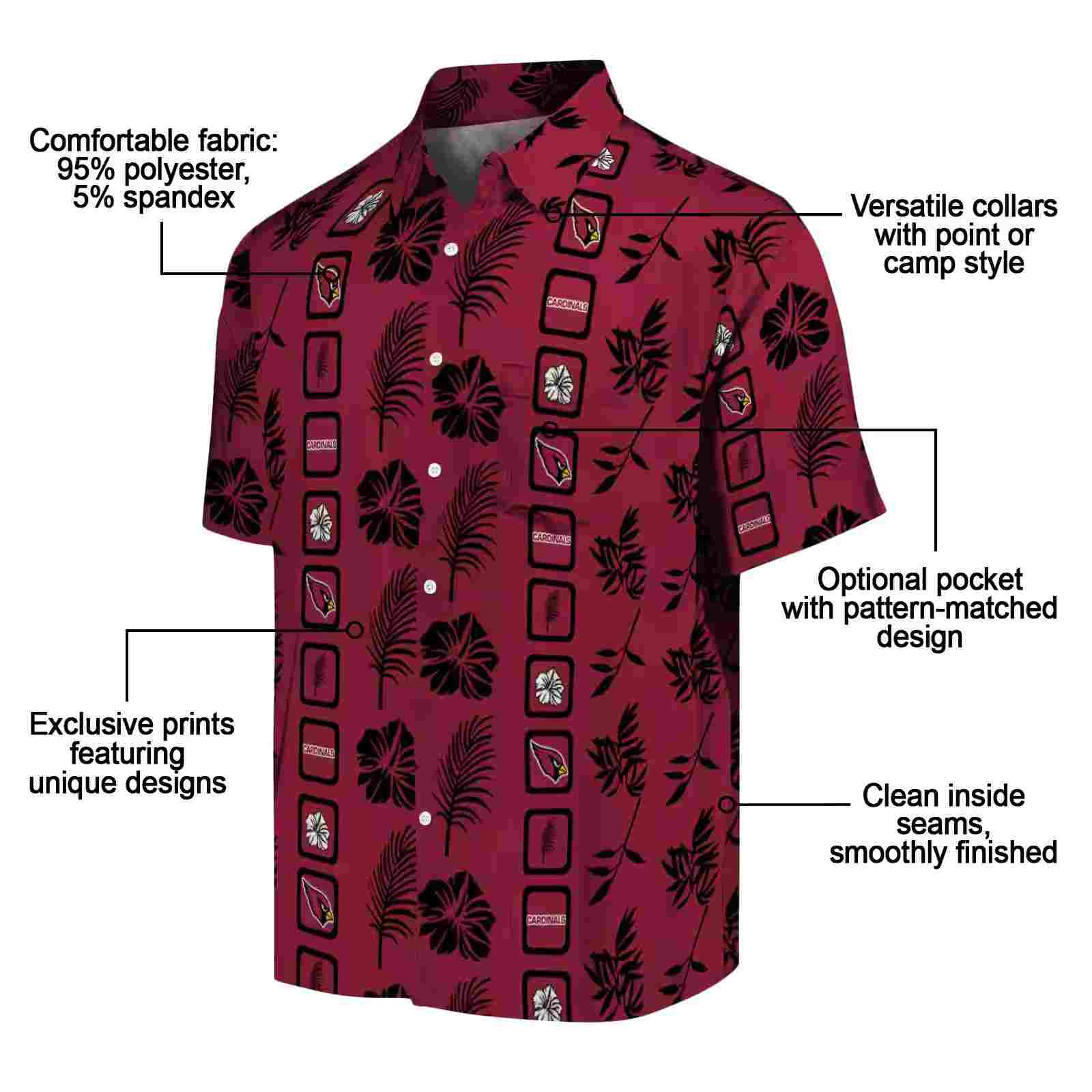 arizona cardinals framed floral red hawaiian shirt new arrival