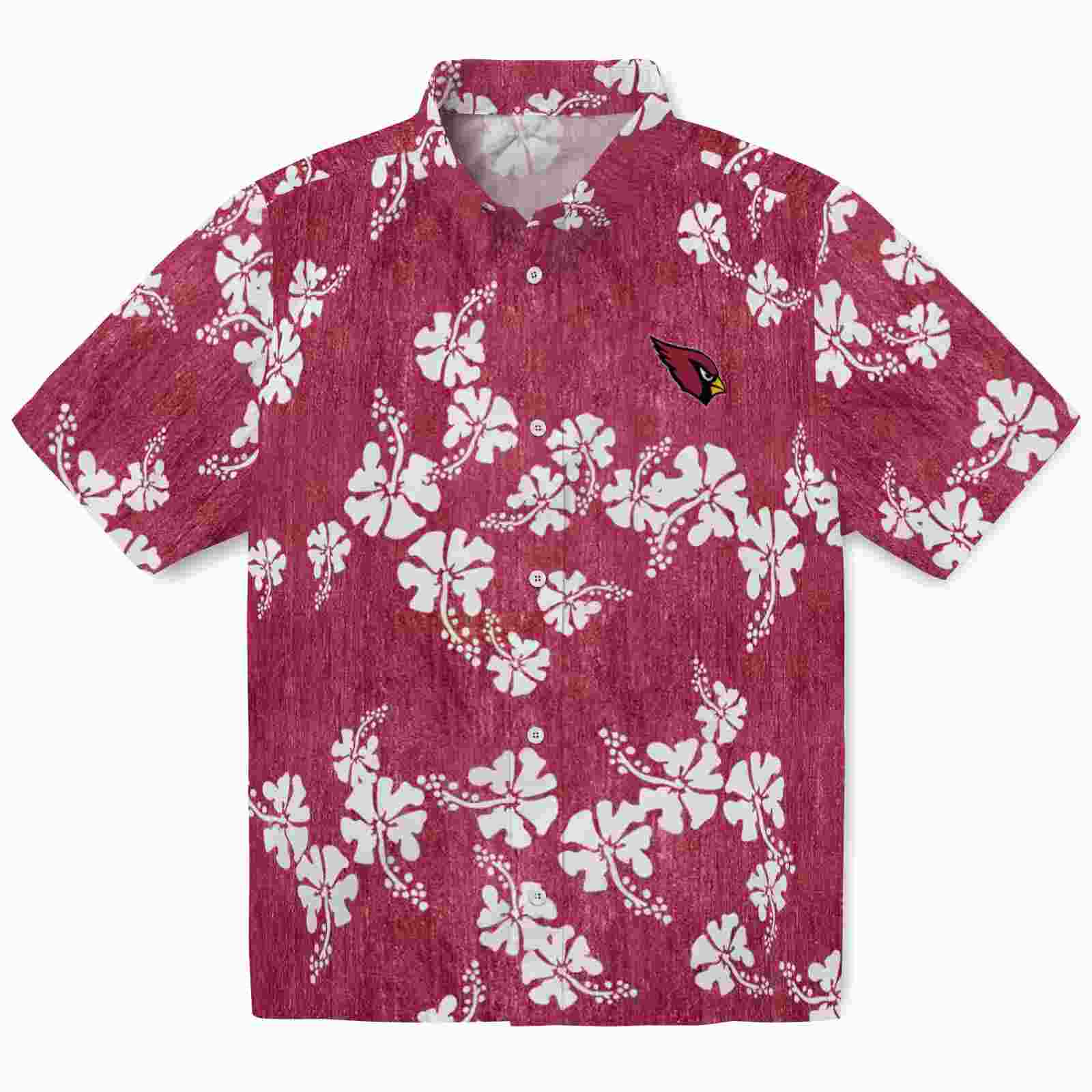 Arizona Cardinals Hibiscus Clusters Red Hawaiian Shirt