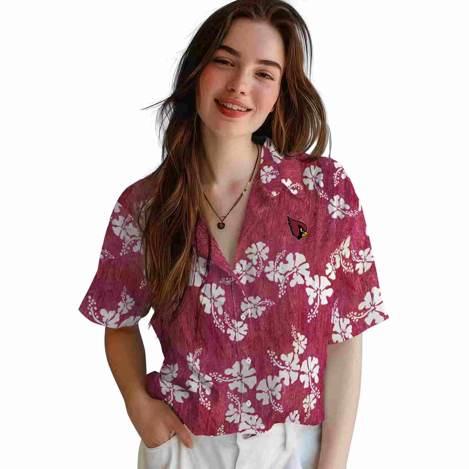 arizona cardinals hibiscus clusters red hawaiian shirt latest model