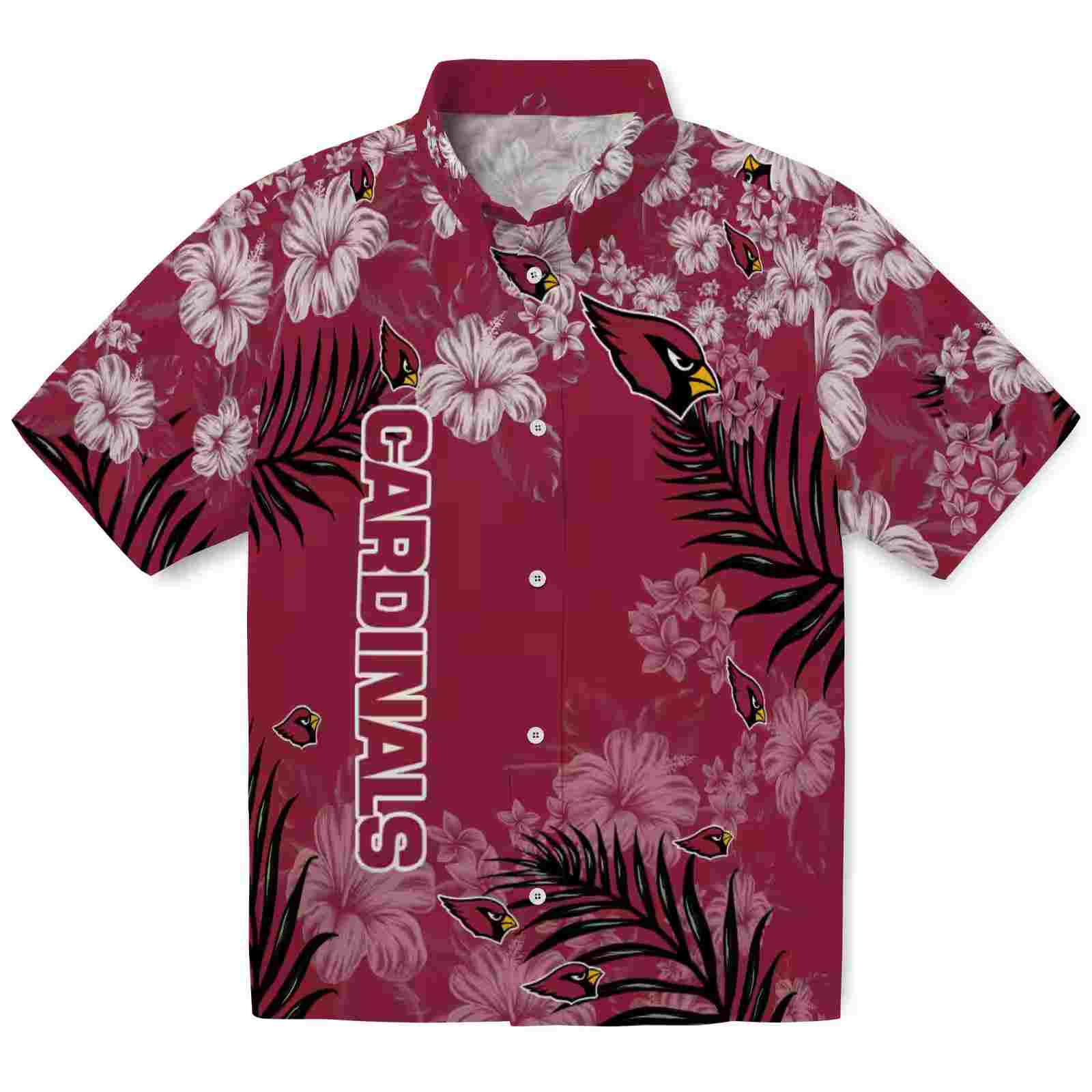 Arizona Cardinals Hibiscus Print Red Hawaiian Shirt