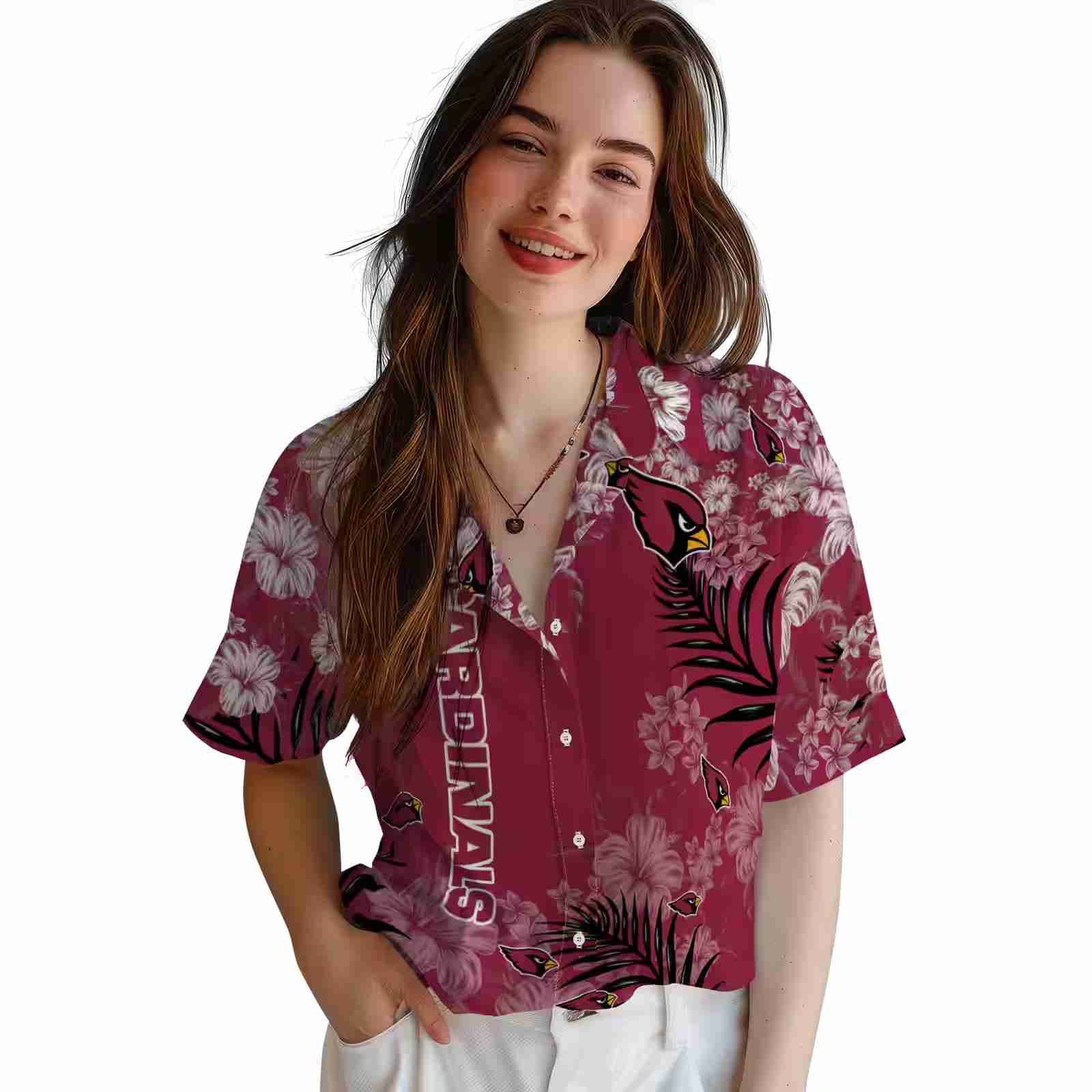 arizona cardinals hibiscus print red hawaiian shirt latest model