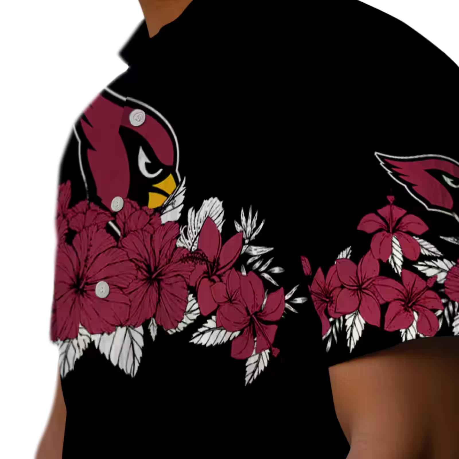 arizona cardinals hibiscus stripe red black hawaiian shirt trendy