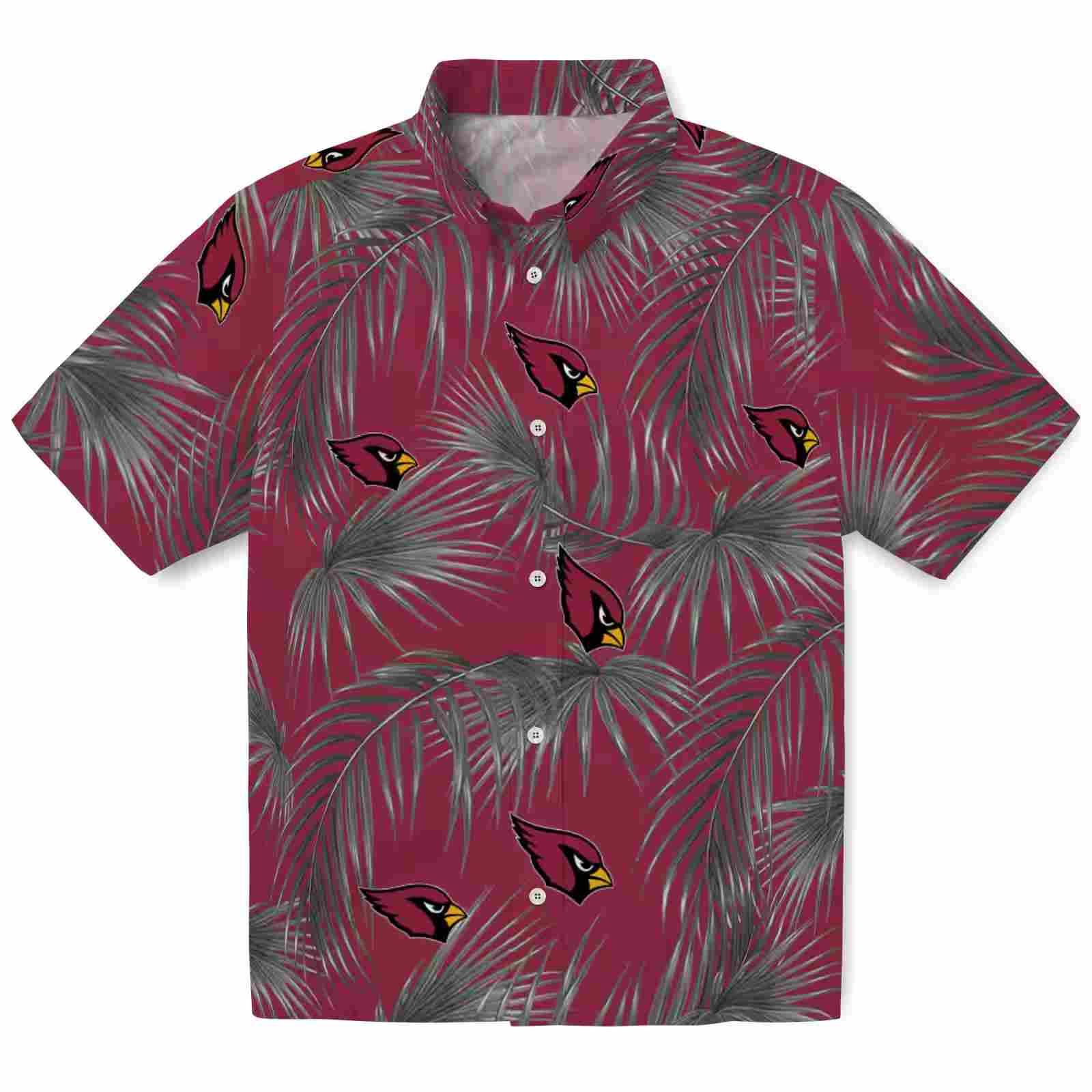 Arizona Cardinals Leafy Palms Red Hawaiian Shirt