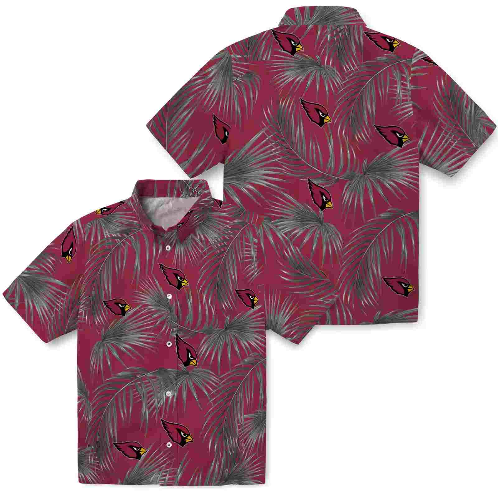 arizona cardinals leafy palms red hawaiian shirt high quality