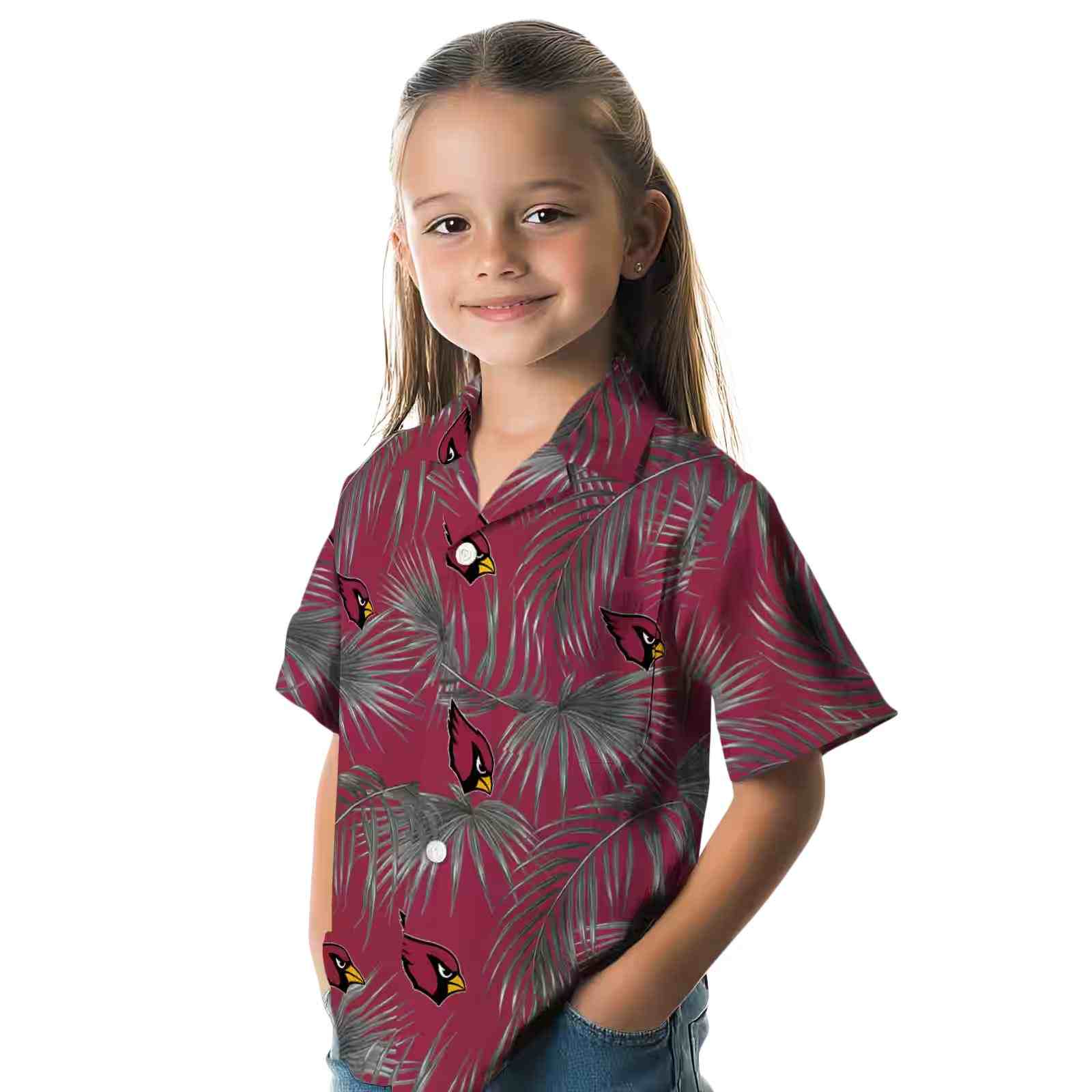 arizona cardinals leafy palms red hawaiian shirt premium grade