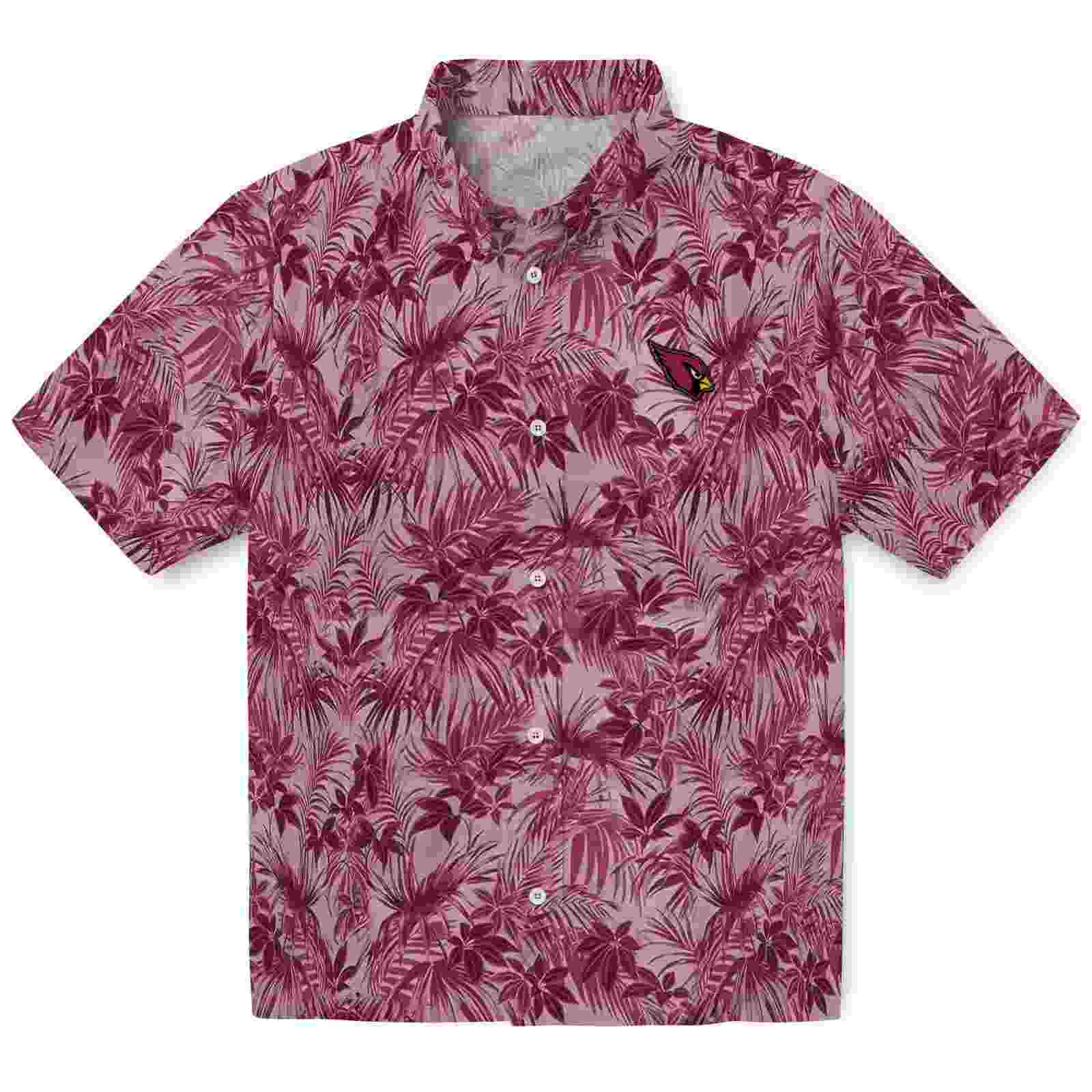 Arizona Cardinals Leafy Pattern Red Hawaiian Shirt