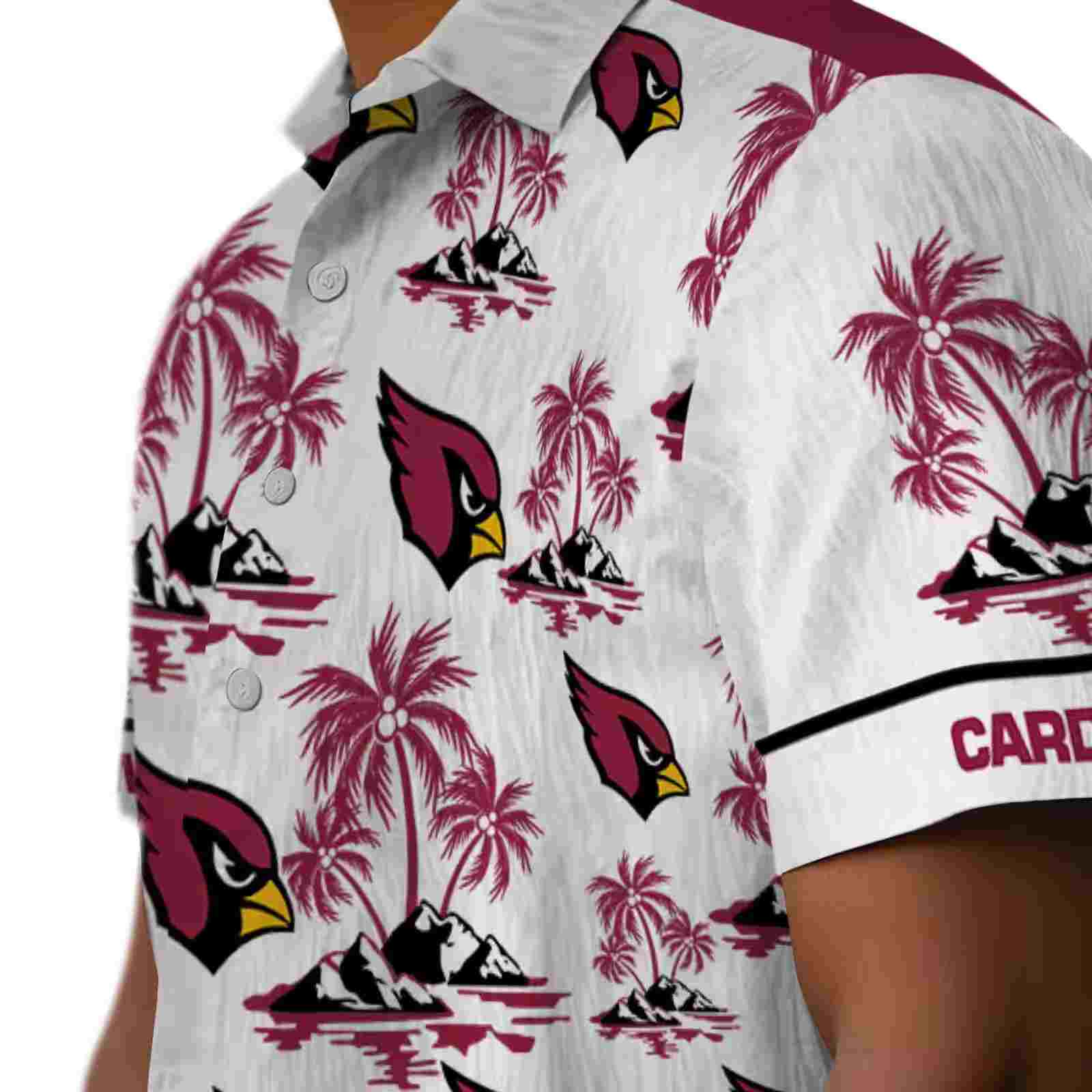 arizona cardinals palm island print red white hawaiian shirt trendy