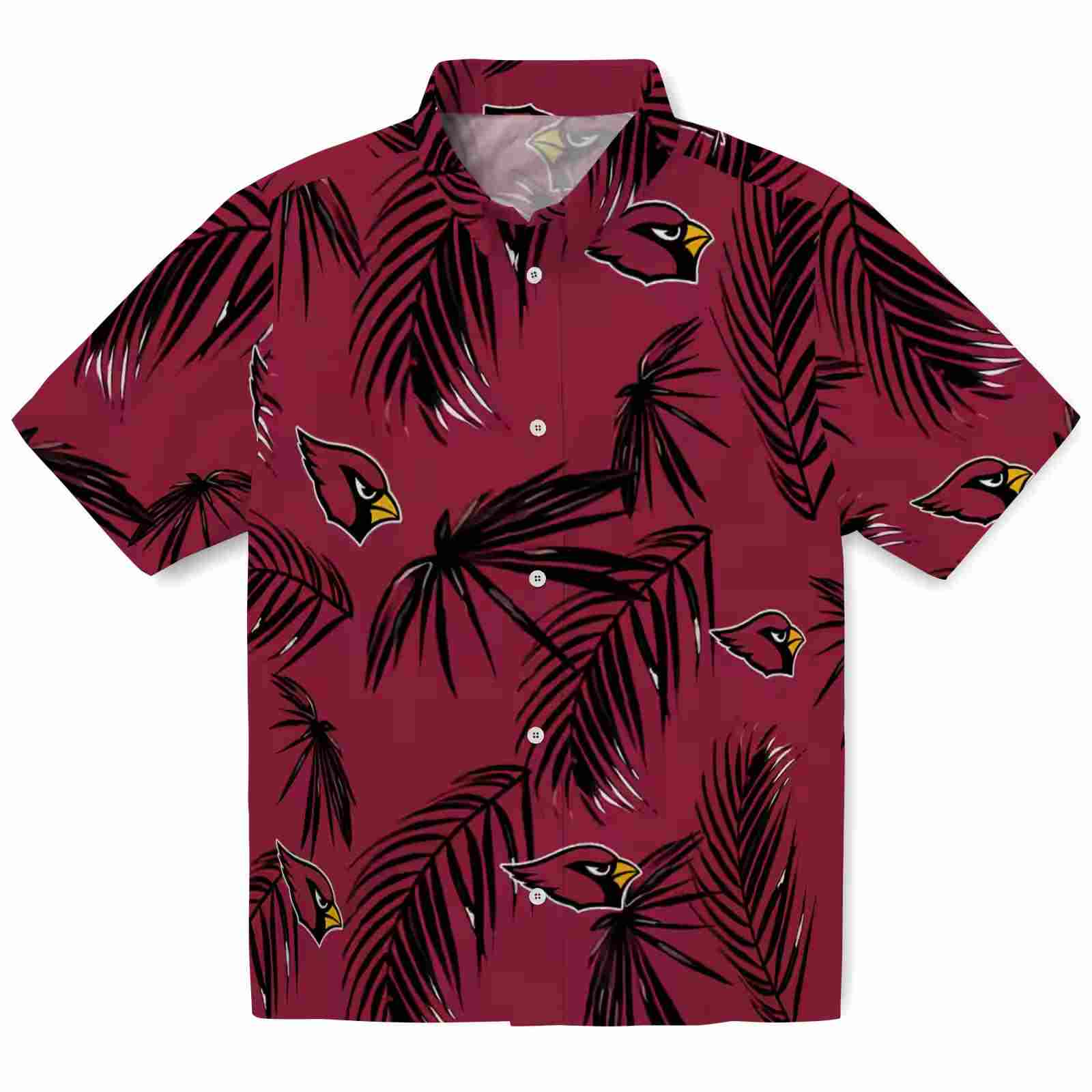 Arizona Cardinals Palm Leaf Red Hawaiian Shirt