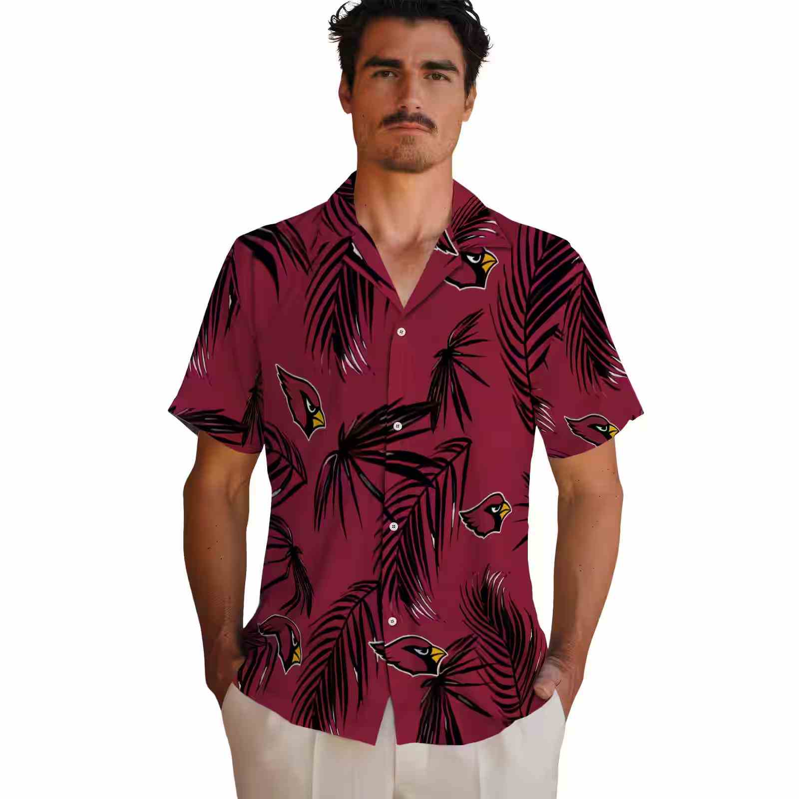 arizona cardinals palm leaf red hawaiian shirt fashion forward