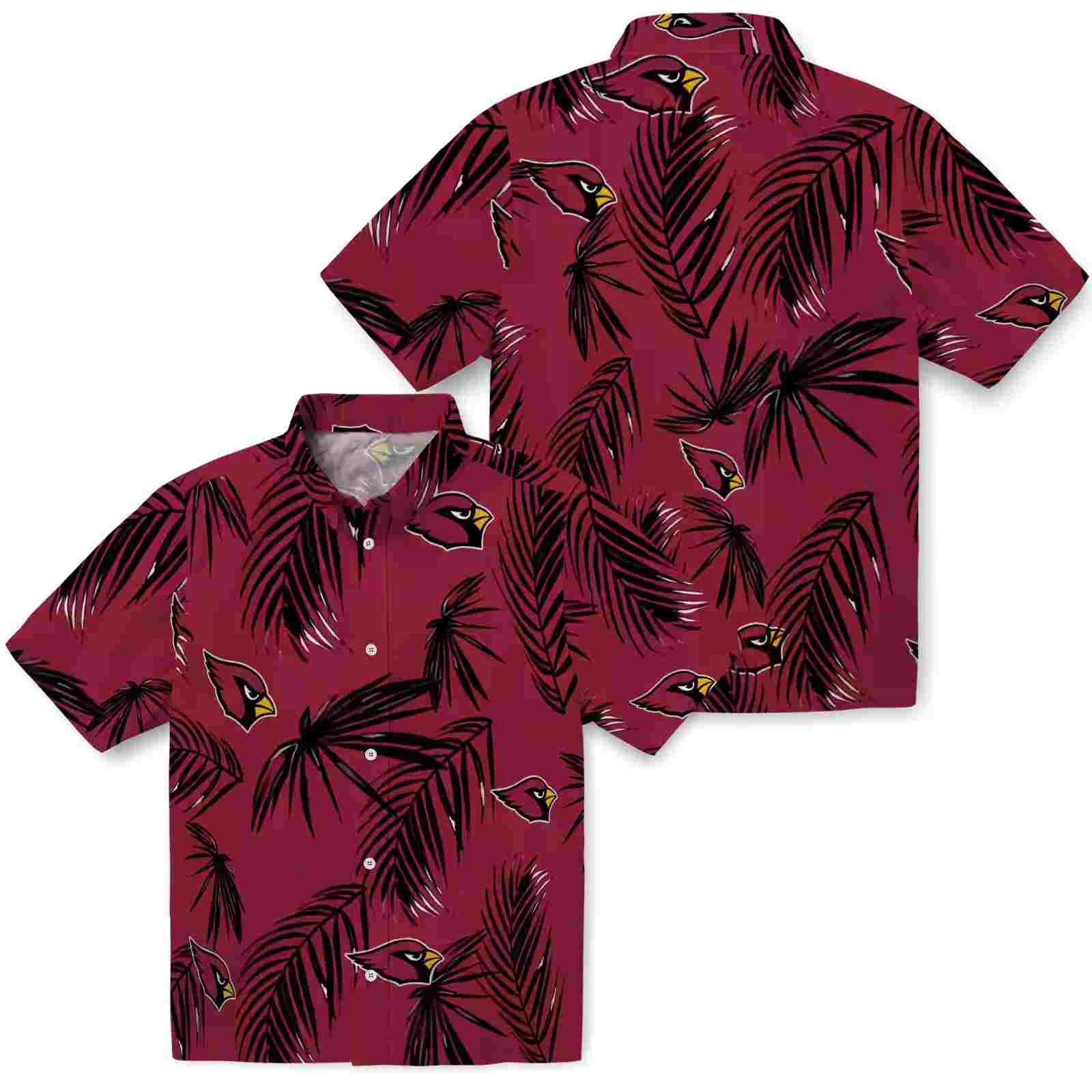 arizona cardinals palm leaf red hawaiian shirt high quality