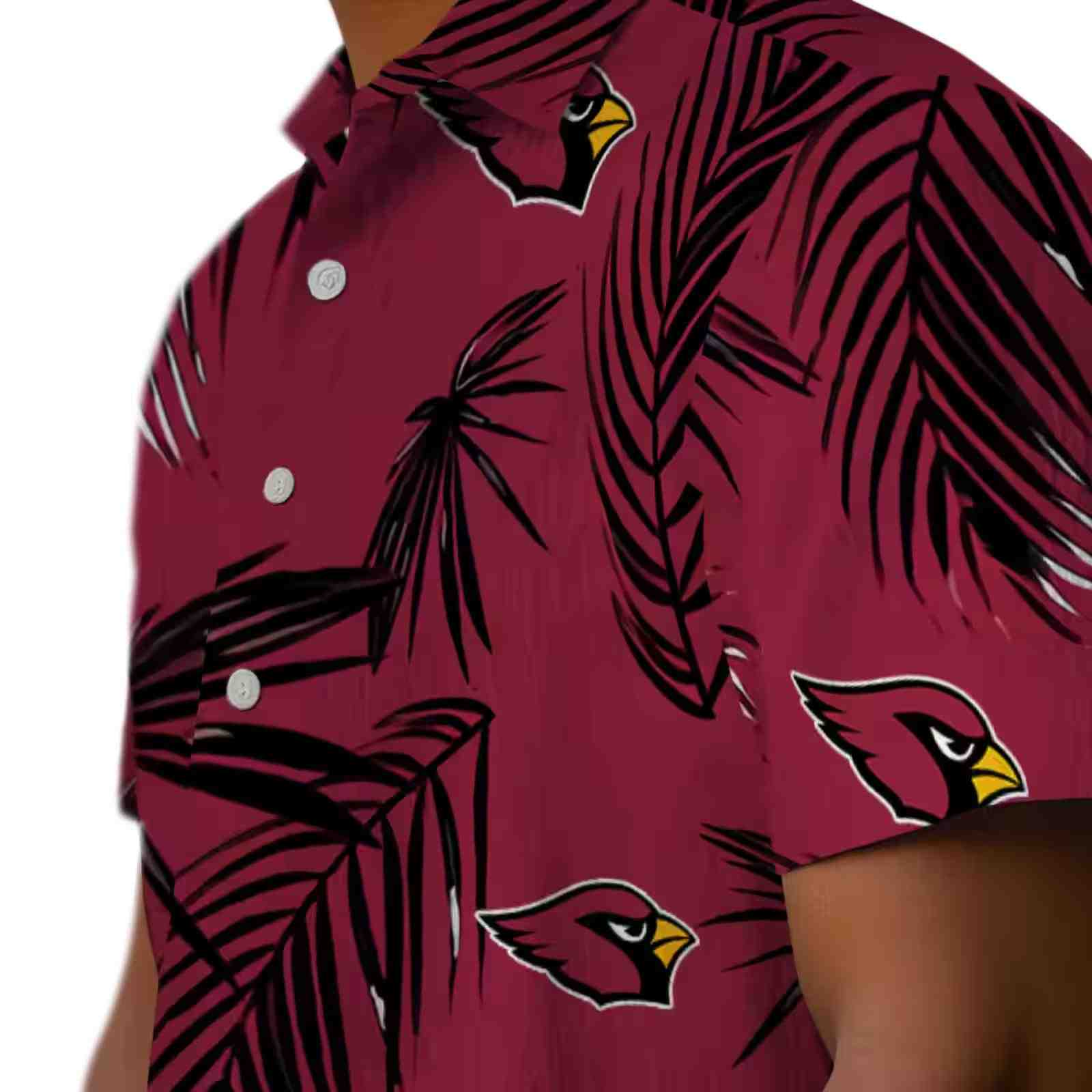 arizona cardinals palm leaf red hawaiian shirt trendy