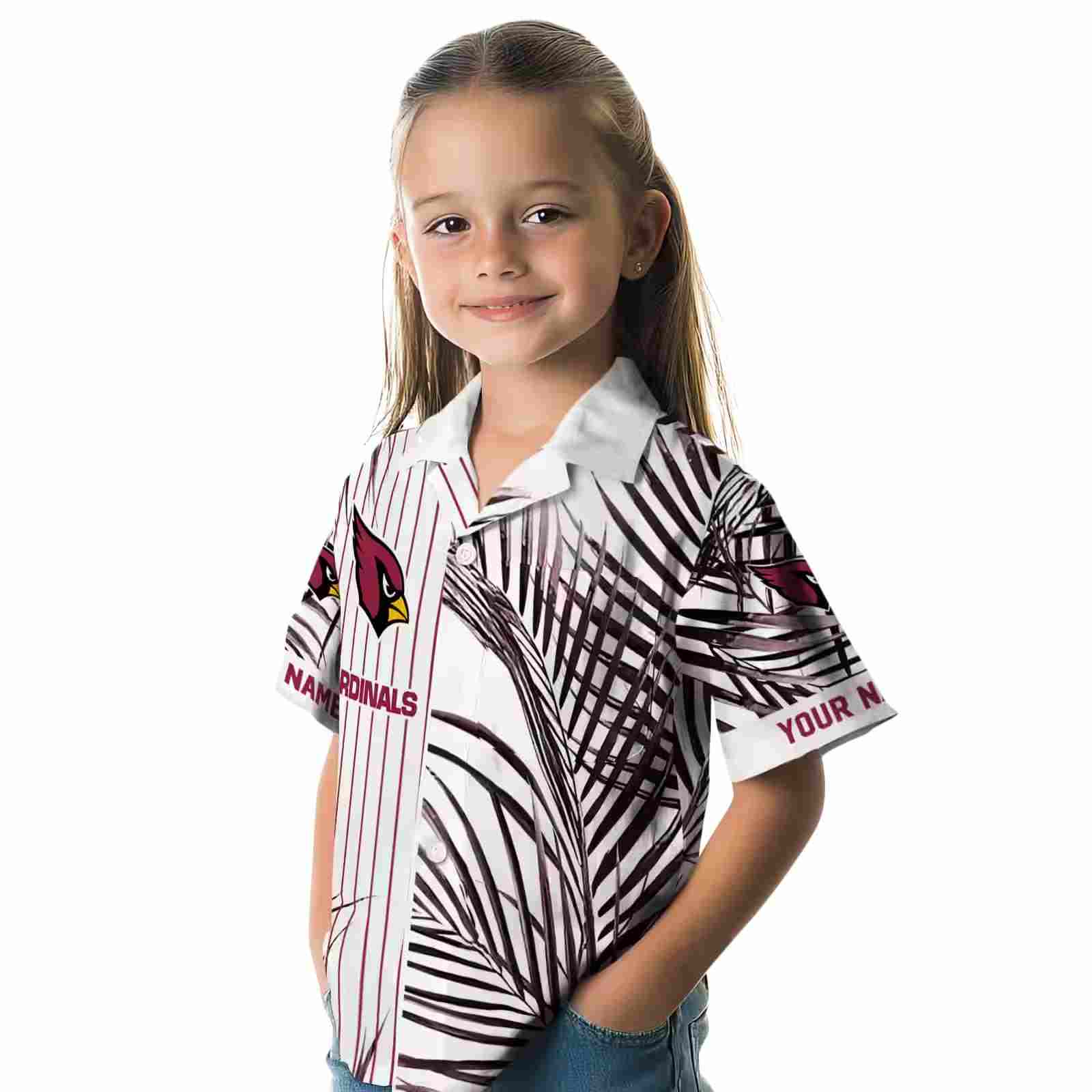 arizona cardinals palm stripes red black white hawaiian shirt premium grade