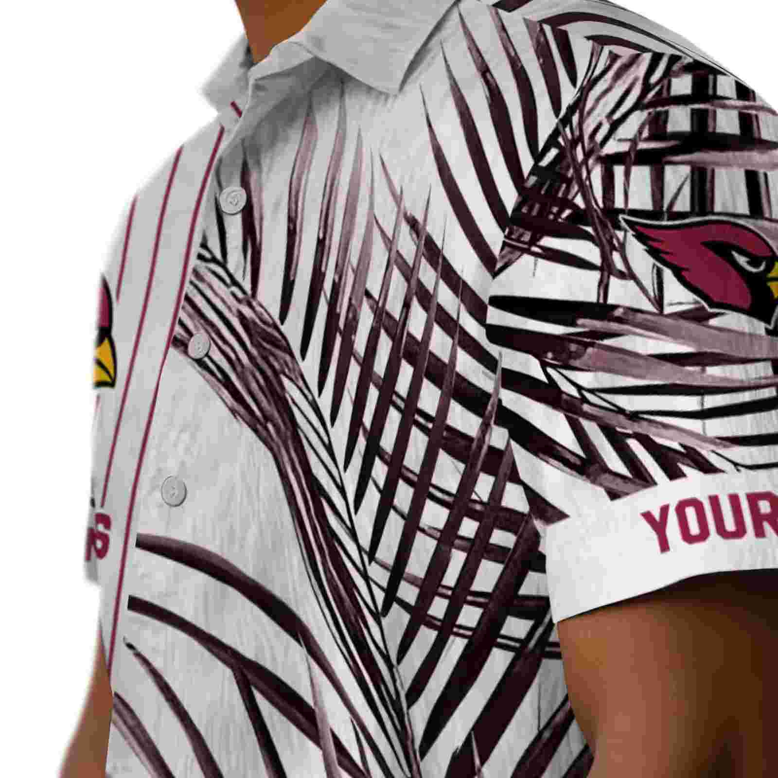 arizona cardinals palm stripes red black white hawaiian shirt trendy