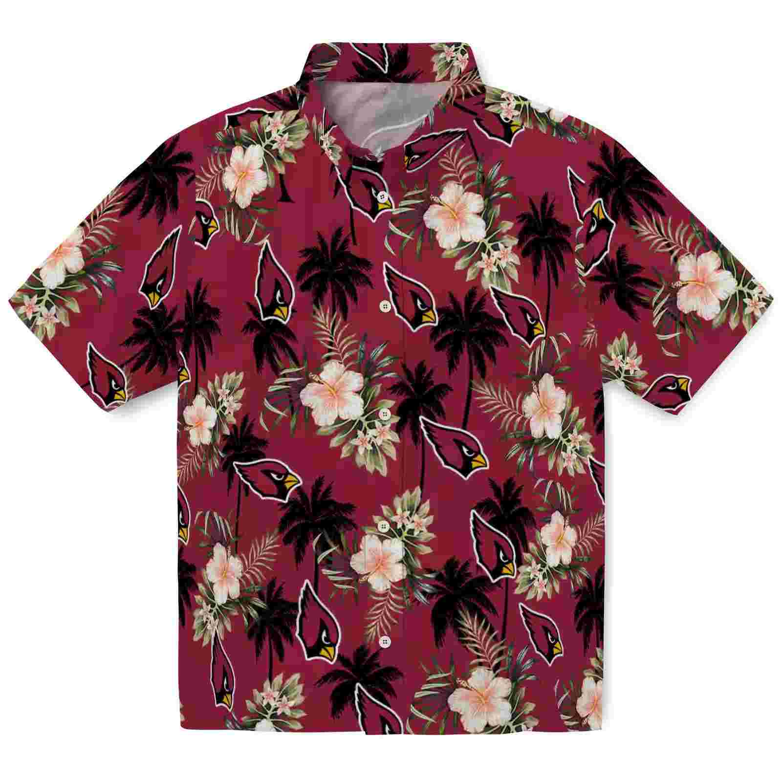 Arizona Cardinals Palm Tree Flower Red Hawaiian Shirt