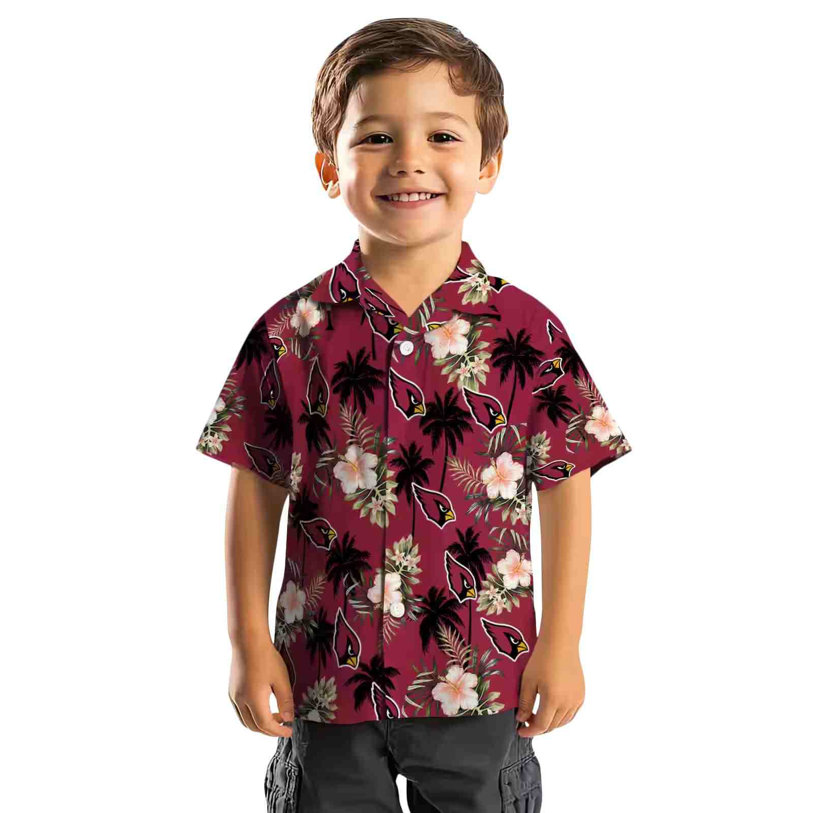 arizona cardinals palm tree flower red hawaiian shirt top rated