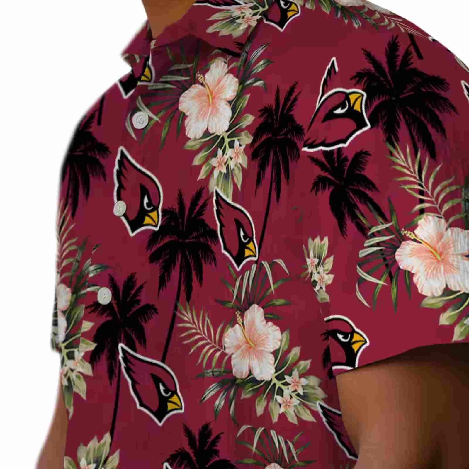 arizona cardinals palm tree flower red hawaiian shirt trendy