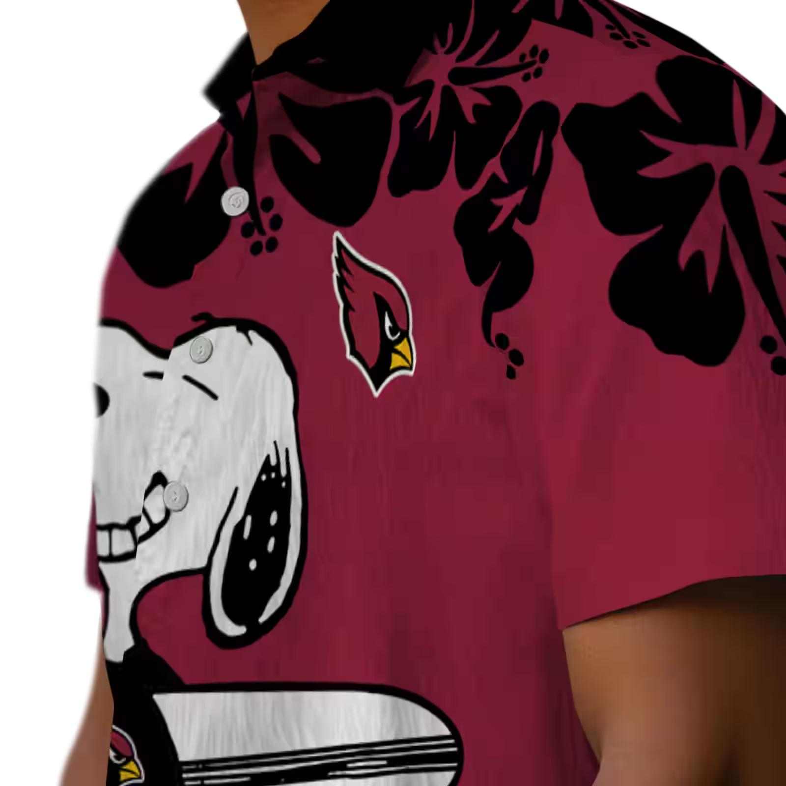 arizona cardinals snoopy surf red white hawaiian shirt trendy