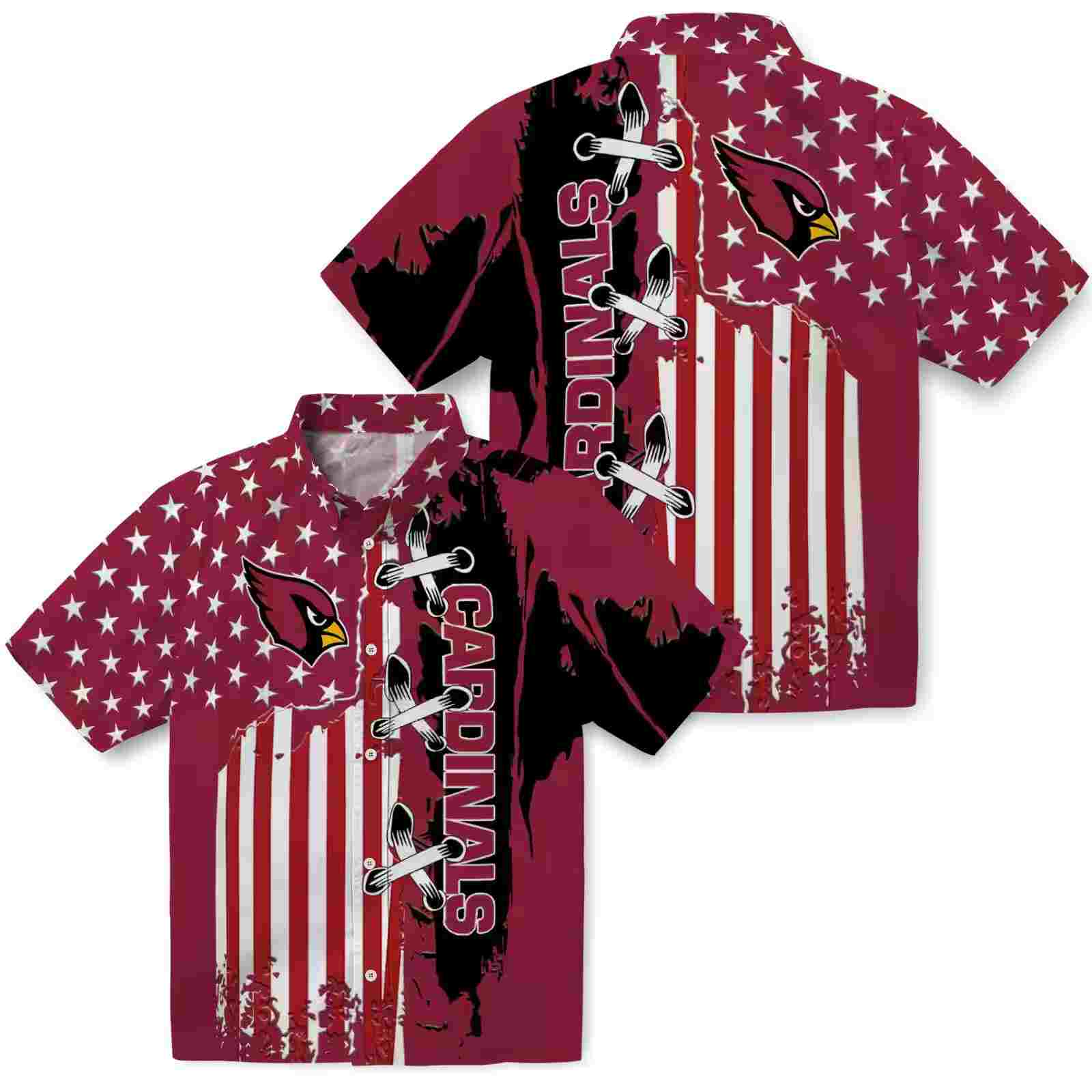 arizona cardinals stitched flag red hawaiian shirt high quality