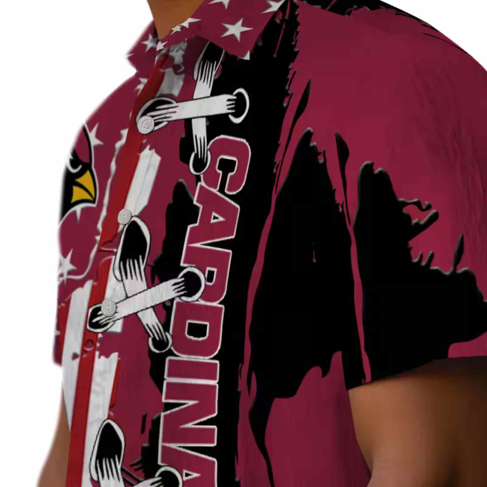 arizona cardinals stitched flag red hawaiian shirt trendy