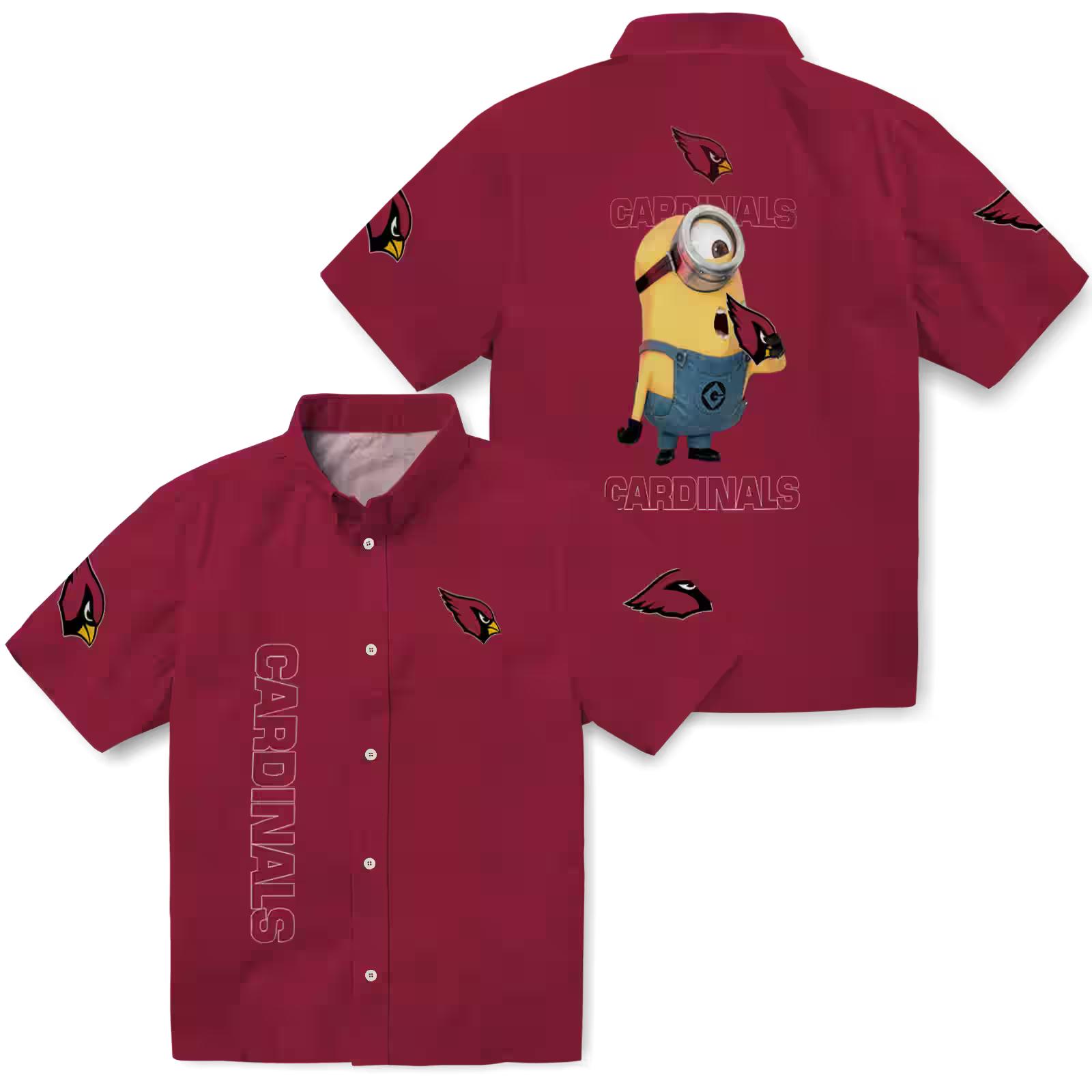 arizona cardinals stuart minion red hawaiian shirt high quality